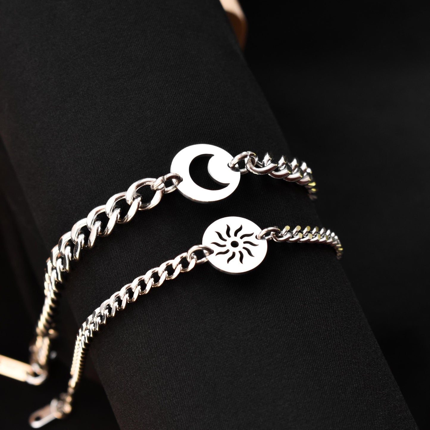 Couple Bracelets Moon, Sun, Star and Magnetic Heart | Matching Bracelets Set, Gift for Couples, Friendship, His and Hers Handmade Jewellry - LoveBrasleT - Couple Gift Store