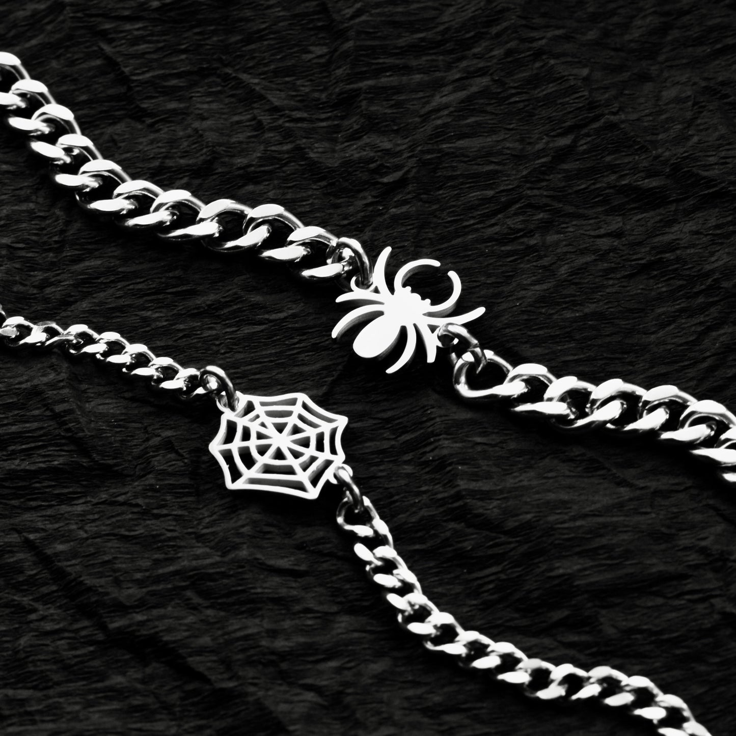 Couple Bracelets with Spider Web charms, Matching Cobweb Magnetic Bracelet, His and Hers Bracelets, Custom Gift Halloween, Handmade Jewelry - LoveBrasleT – Matching Couples Gift Store