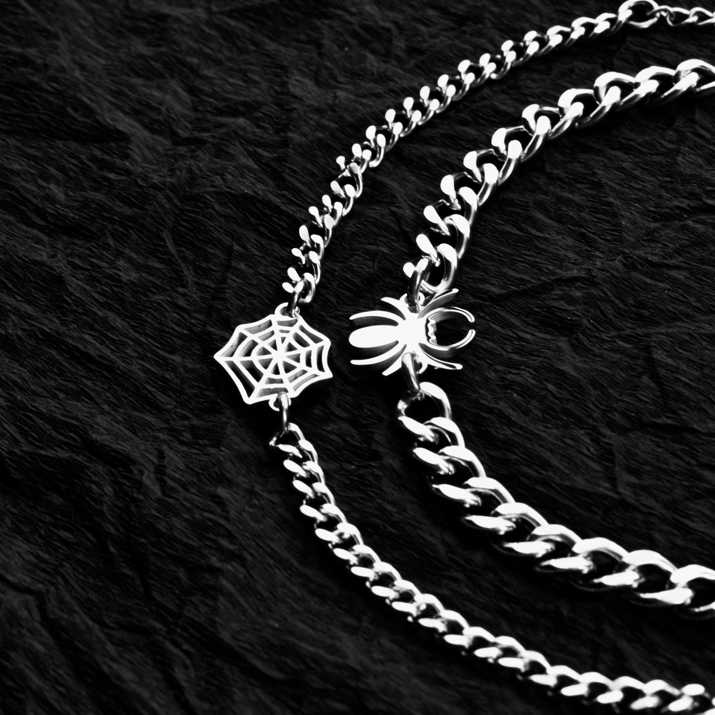 Couple Bracelets with Spider Web charms, Matching Cobweb Magnetic Bracelet, His and Hers Bracelets, Custom Gift Halloween, Handmade Jewelry - LoveBrasleT - Couple Gift Store
