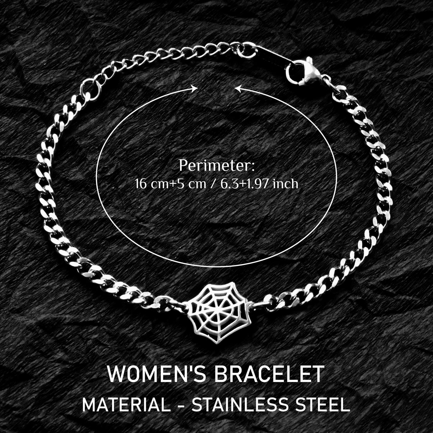 Couple Bracelets with Spider Web charms, Matching Cobweb Magnetic Bracelet, His and Hers Bracelets, Custom Gift Halloween, Handmade Jewelry - LoveBrasleT - Couple Gift Store