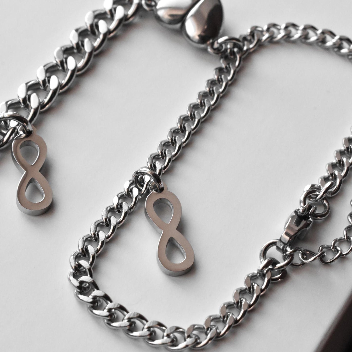 Couples Bracelet charms Infinity Symbols and Magnetic Heart, Gift Matching Bracelets, Relationship, Husband Wife, His & Hers Jewelry, BFF - LoveBrasleT - Couple Gift Store