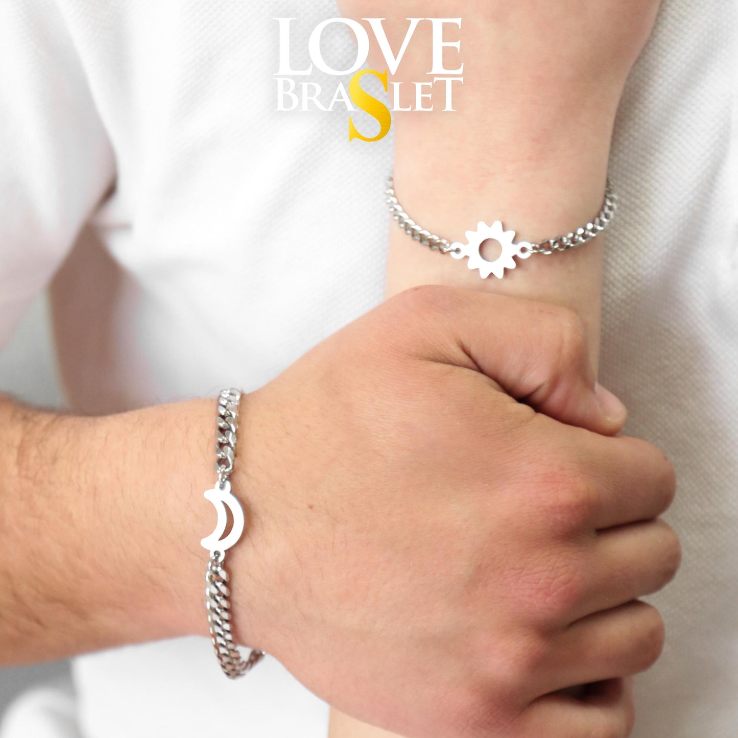 Couples Bracelets with Sun and Moon connectors, His and Hers Bracelets, Set of 2 Handmade matching Bracelets, Best gifts for Him and Her - LoveBrasleT - Couple Gift Store