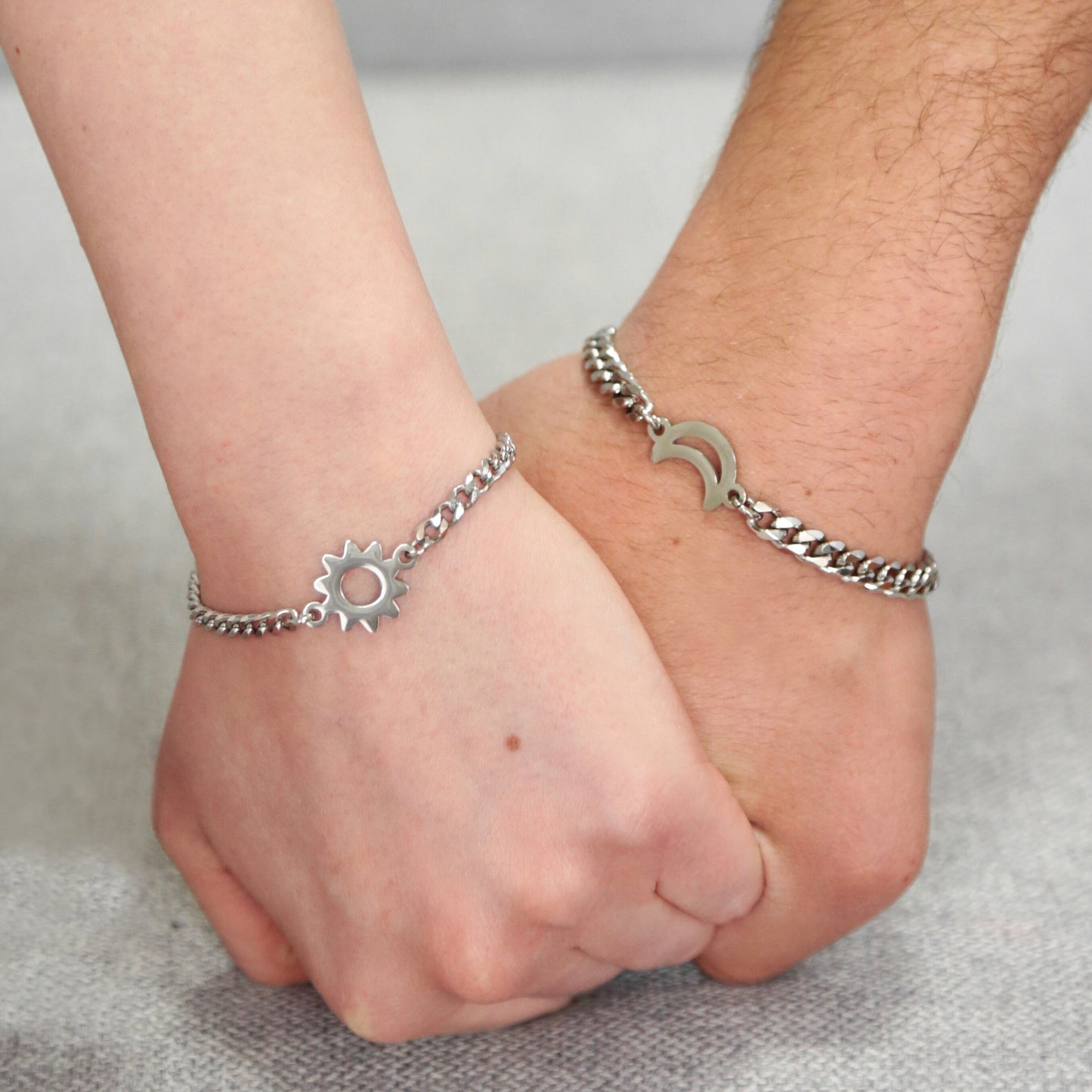 Couples Bracelets with Sun and Moon connectors, His and Hers Bracelets, Set of 2 Handmade matching Bracelets, Best gifts for Him and Her - LoveBrasleT - Couple Gift Store