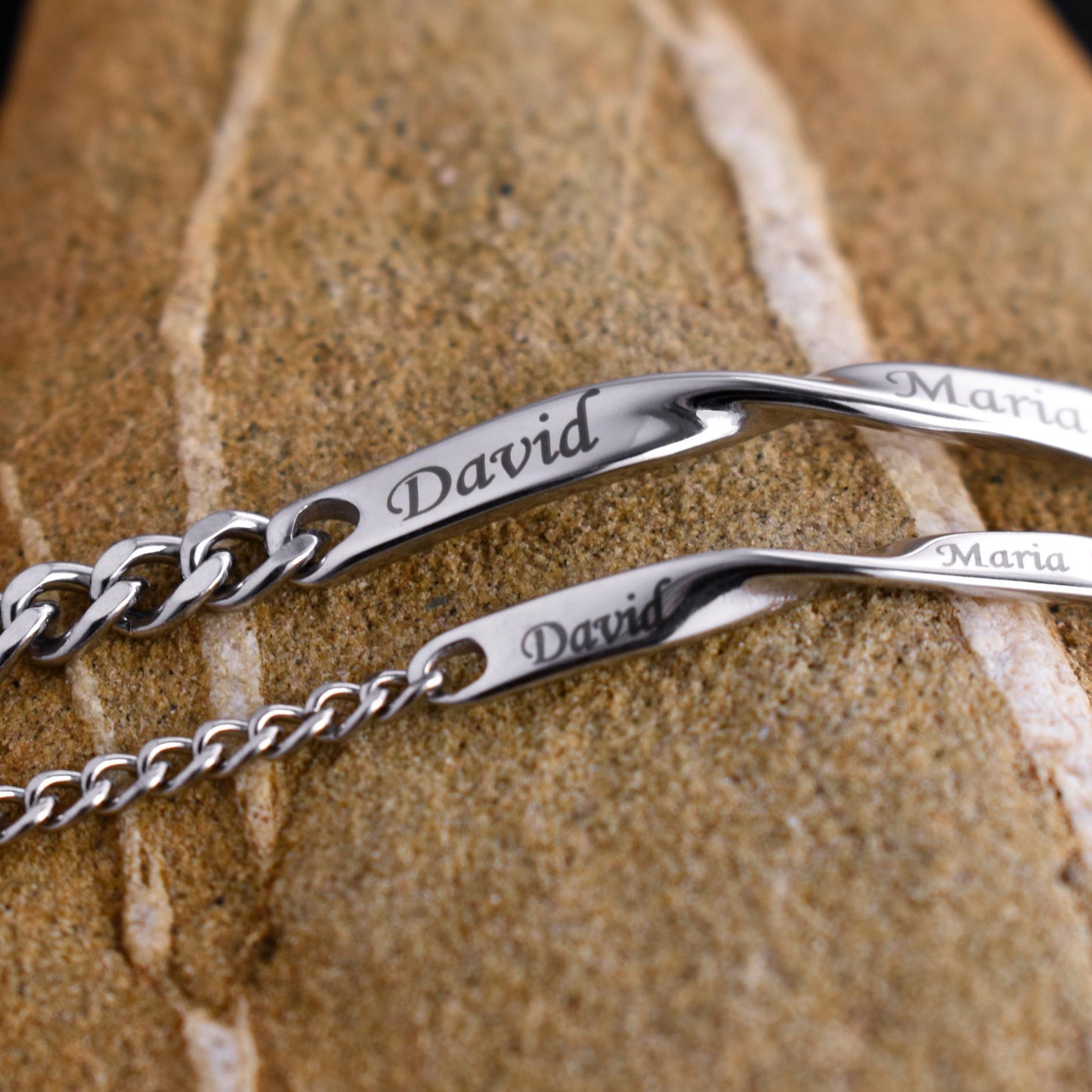 Custom Couple Bracelets, Personalized Name Matching Bracelet For Couple, Friendship Engraved Bracelets, Gift For Couples, Gift for Husband - LoveBrasleT - Couple Gift Store