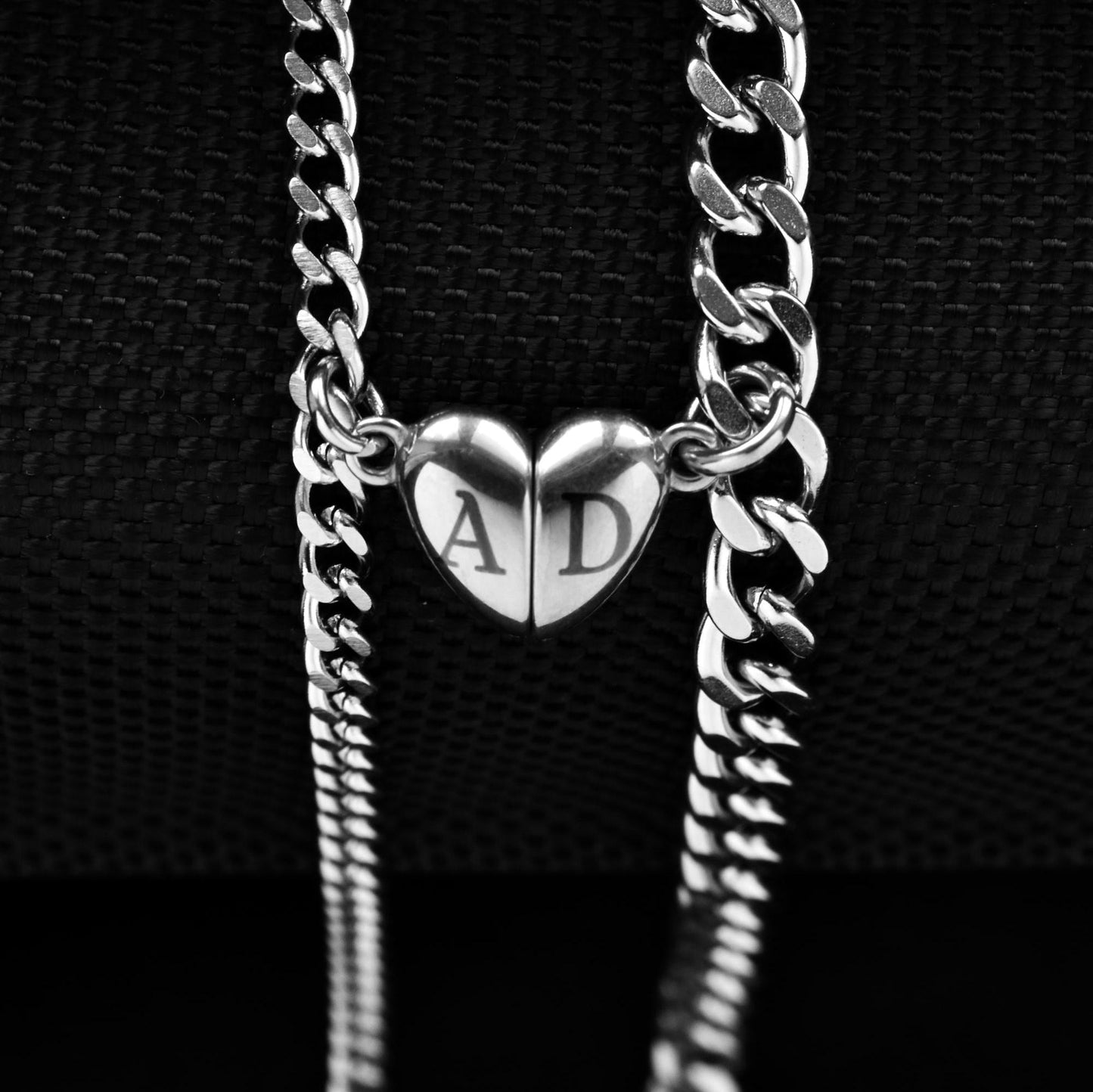 Magnetic Heart Couple Bracelets with Key and Lock (Stainless Steel), Gift for Lovers, Couples, Friend, Husband Wife, His and Hers Bracelets - LoveBrasleT - Couple Gift Store