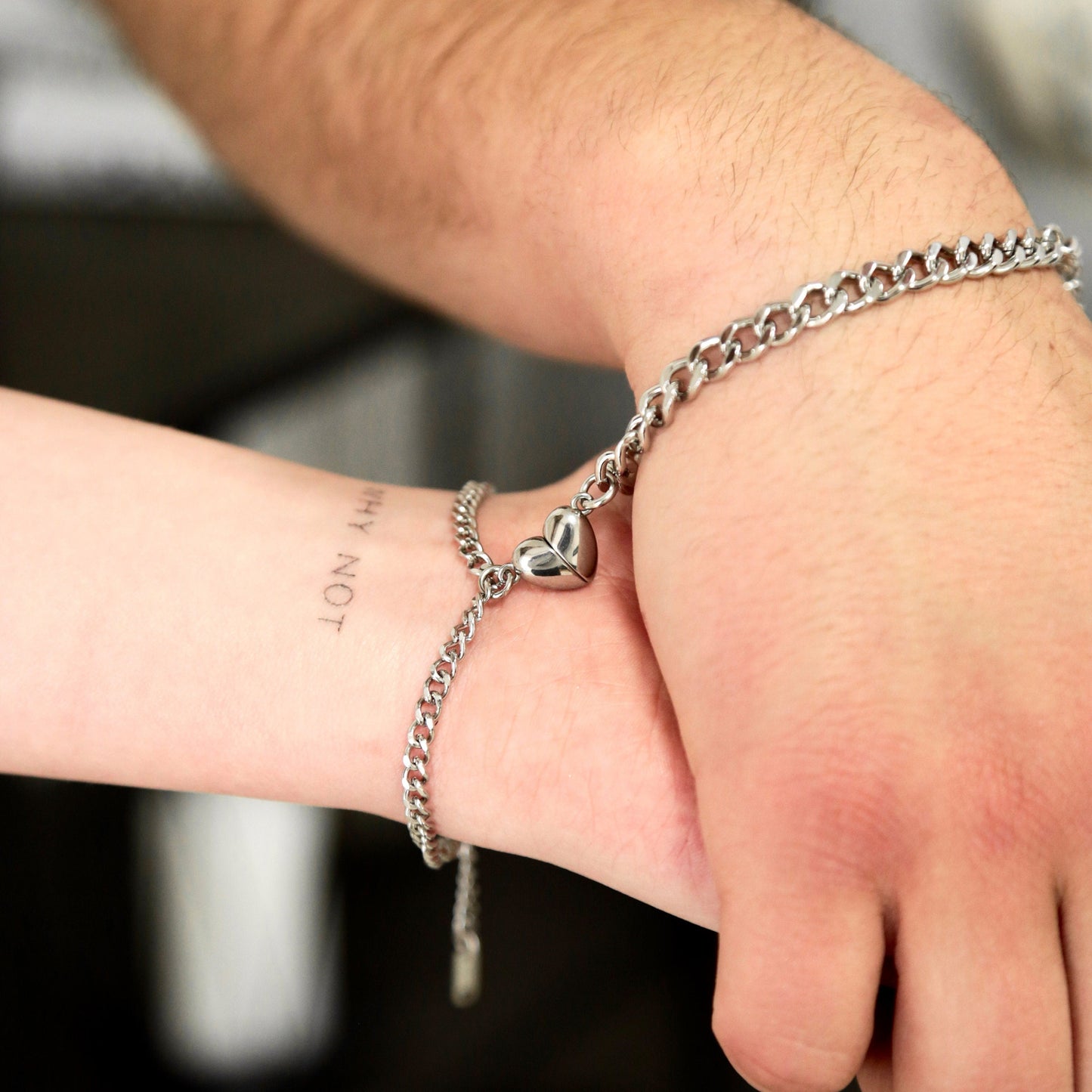 Matching Couples Bracelets with Heart, Relationship Gift For Boyfriend, Magnetic Bracelet Set Of 2, His and Hers Jewelry, Couple Gift - LoveBrasleT - Couple Gift Store