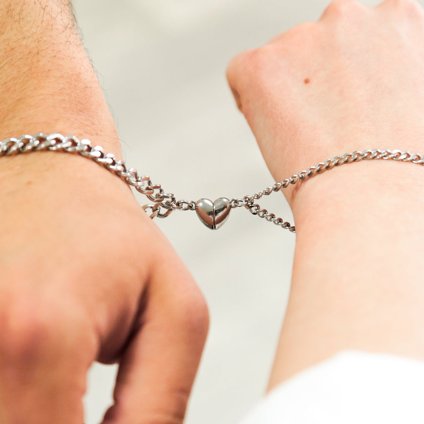 Matching Couples Bracelets with Heart, Relationship Gift For Boyfriend, Magnetic Bracelet Set Of 2, His and Hers Jewelry, Couple Gift - LoveBrasleT – Matching Couples Gift Store