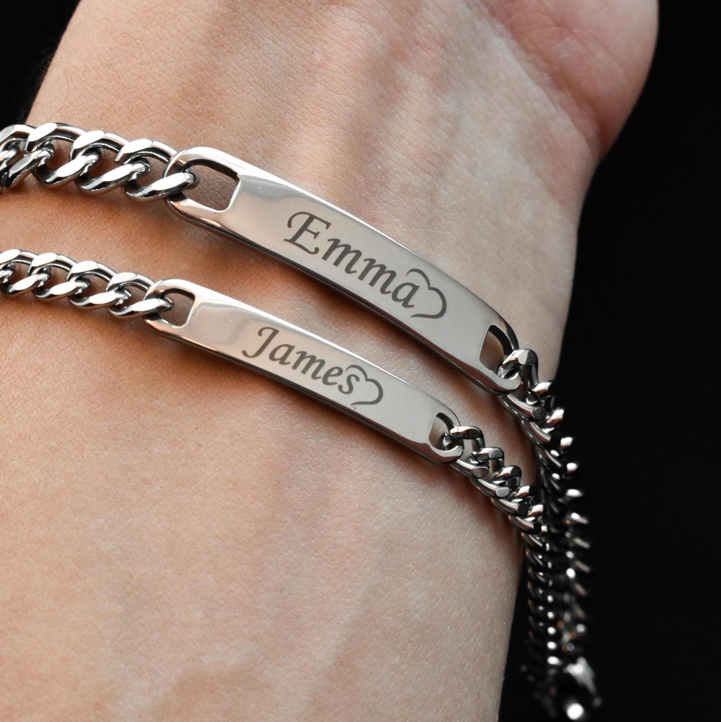 Personalized Couple Bracelets – Custom Engraved Name & Date Matching Set - LoveBrasleT - Couple Gift Store