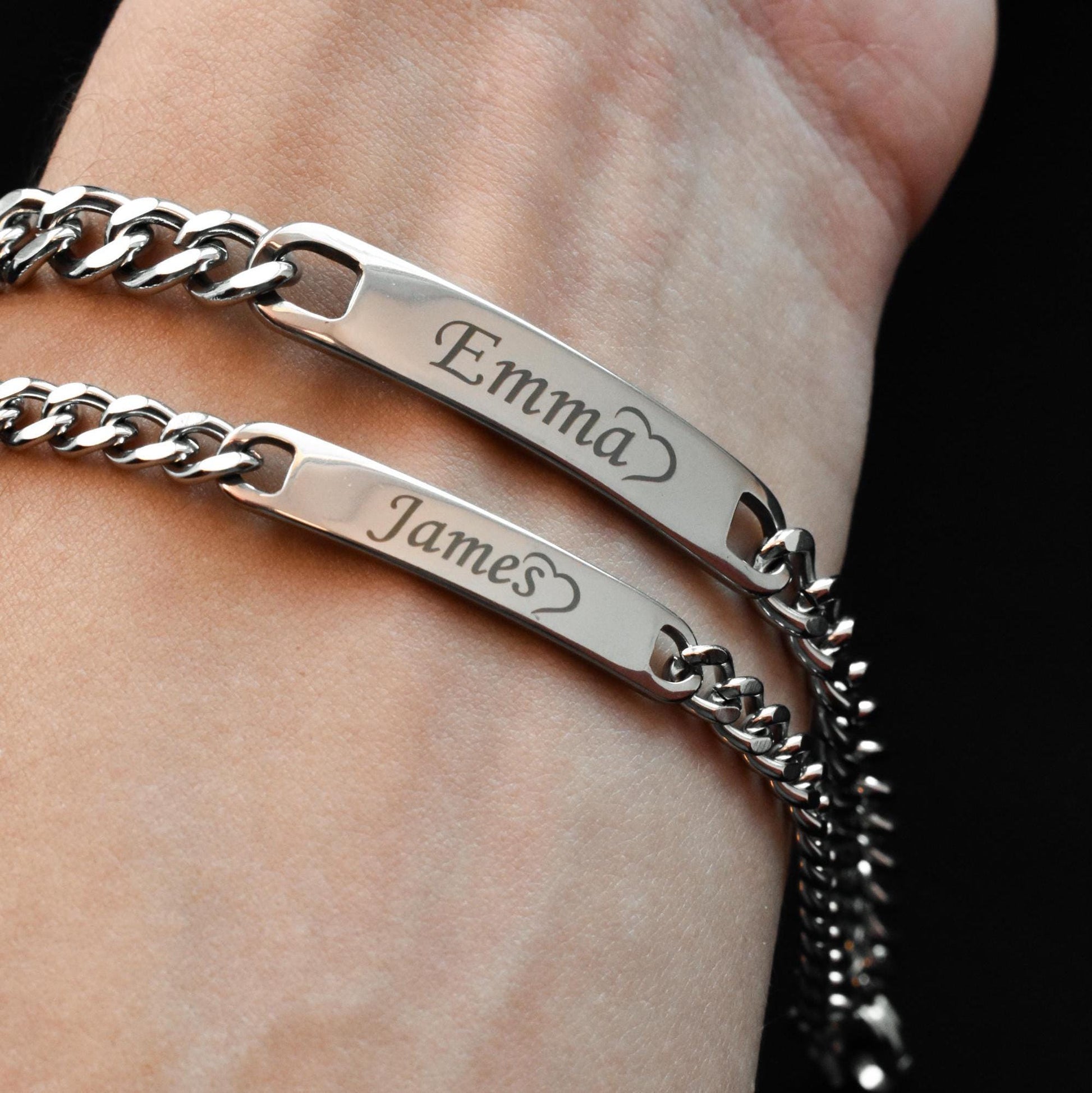 Personalized Couple Bracelets – Custom Engraved Name & Date Matching Set - LoveBrasleT - Couple Gift Store