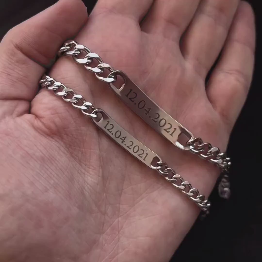 Personalized Couple Bracelets, Custom Name Matching Bracelet For Couple, Friendship Engraved Bracelets, Gift For Couples, Gift for Husband