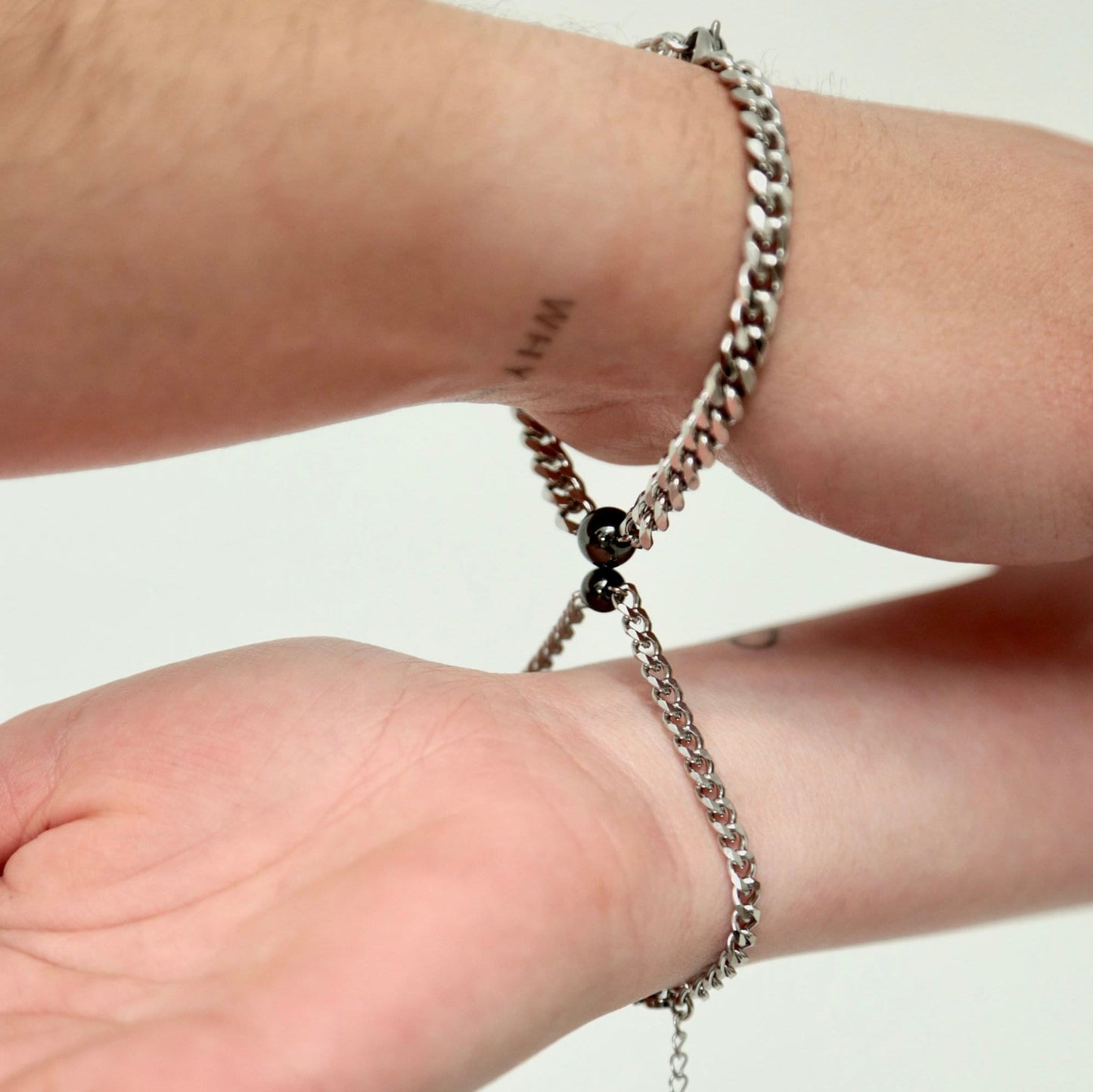 Set of 2 Magnetic Hematite Bracelets, Matching Bracelets, His and Hers Bracelets, Lover Bracelet, Gift for Couples, Friendship Bracelets - LoveBrasleT - Couple Gift Store