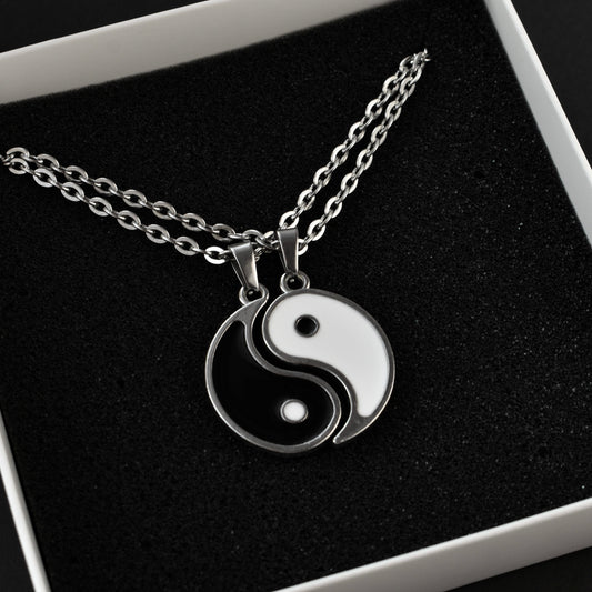 Set of 2 Yin - Yang Couple Necklace, Yin - Yang Pendant, Sun - Moon Necklace, Gift for Couples, Gift for Her, Gift for Him, His and Hers Necklace - LoveBrasleT – Matching Couples Gift Store