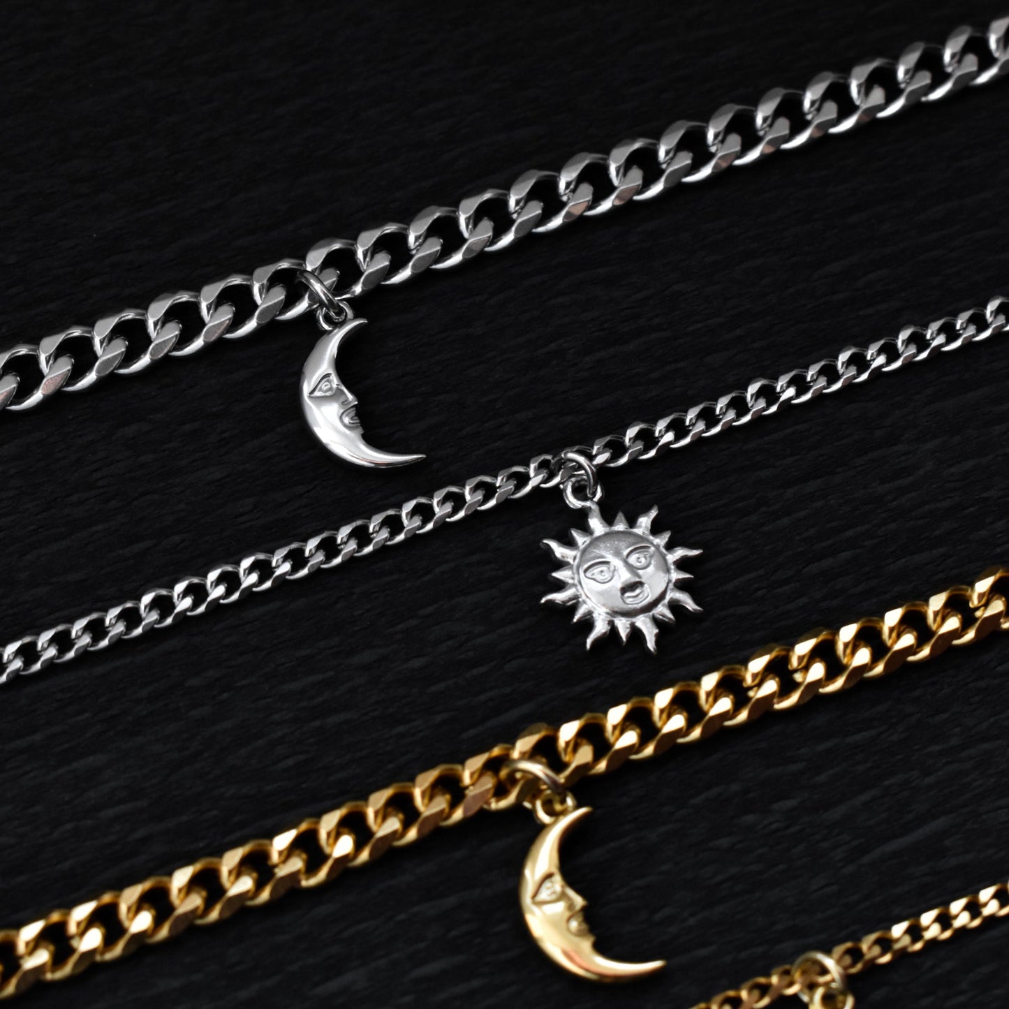 Sun & Moon Couples Bracelets – Silver or Gold Matching Charm Set - LoveBrasleT – Matching Couples Gift Store