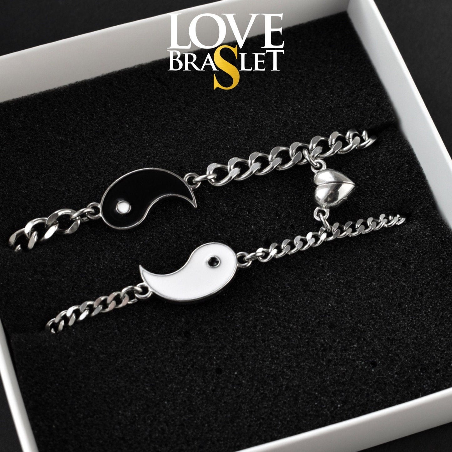 Yin - Yang collection of Couples Bracelets and Couples Necklace, Gift for Couples, Gift for Her, Gift for Him, magnetic bracelet with Yin - Yang - LoveBrasleT - Couple Gift Store