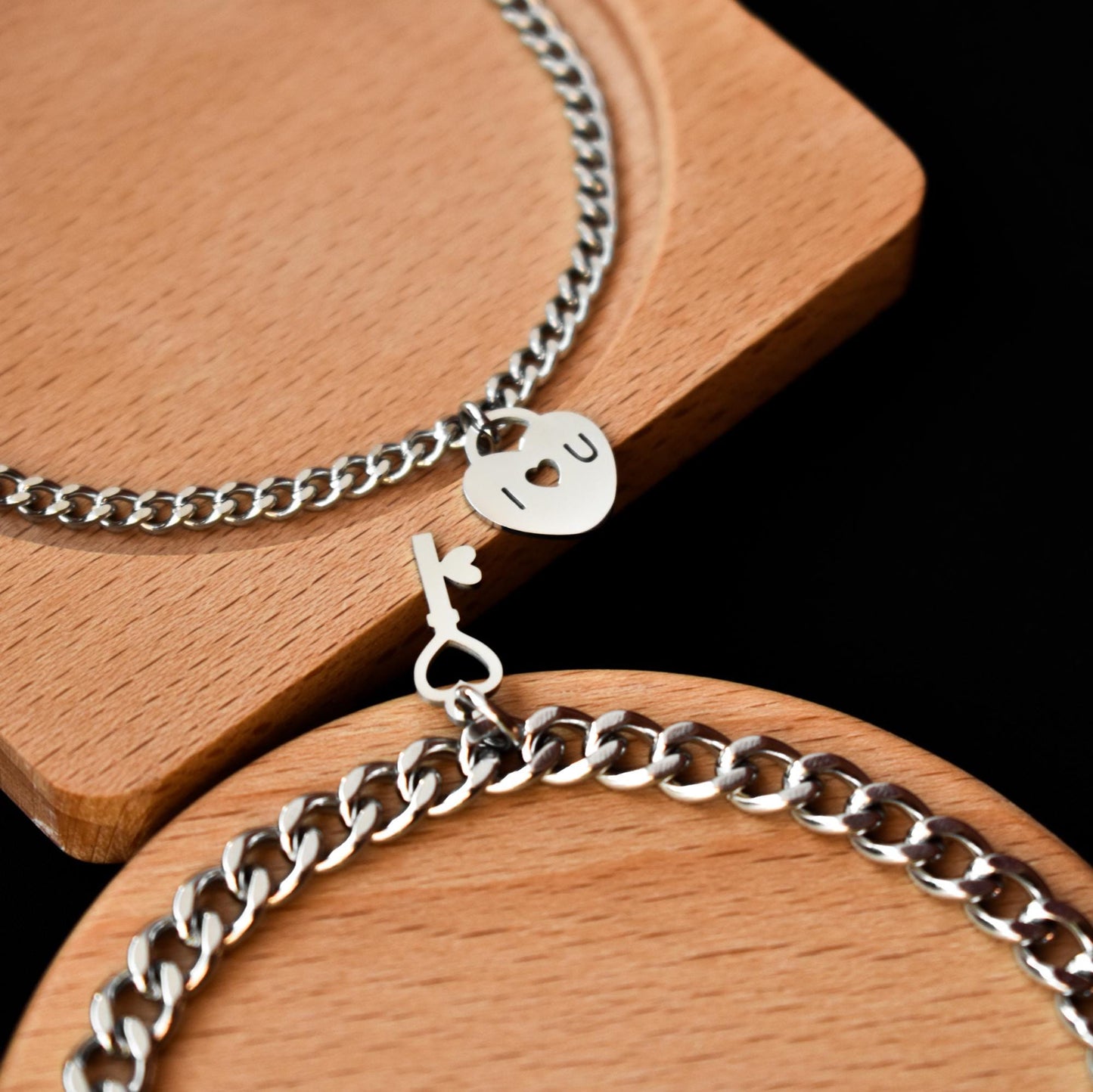 Charms Key & Lock Couples Bracelet and Magnetic Heart, Set Matching Bracelets, Gift Jewelry, Friendship, Husband Wife, His and Hers Bracelet - LoveBrasleT - Couple Gift Store