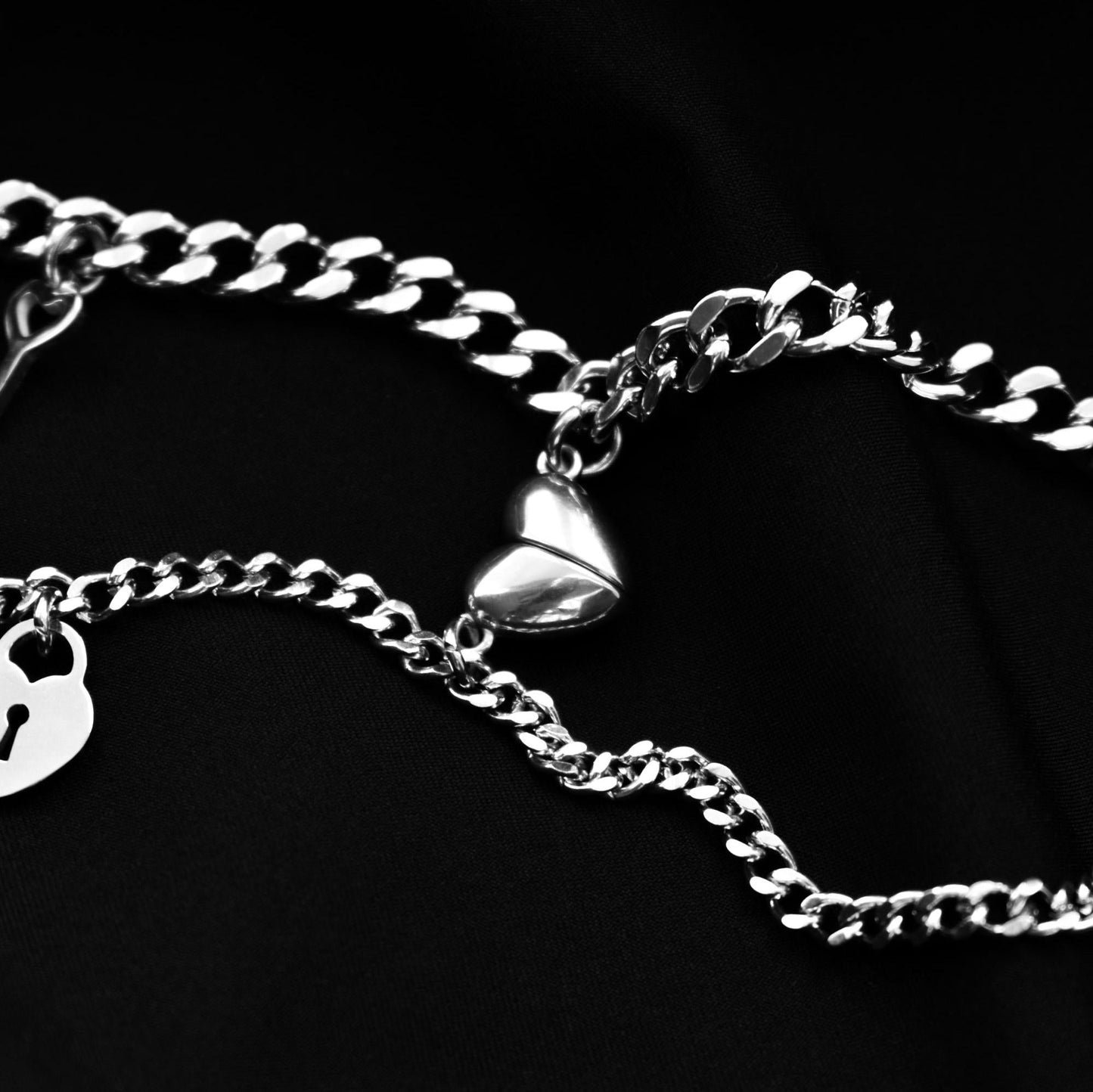 Couple Bracelets Key & Lock and Magnetic Heart | Matching Bracelets Set, Gift for Couples, Friendship, His and Hers Jewellry, long distance - LoveBrasleT - Couple Gift Store