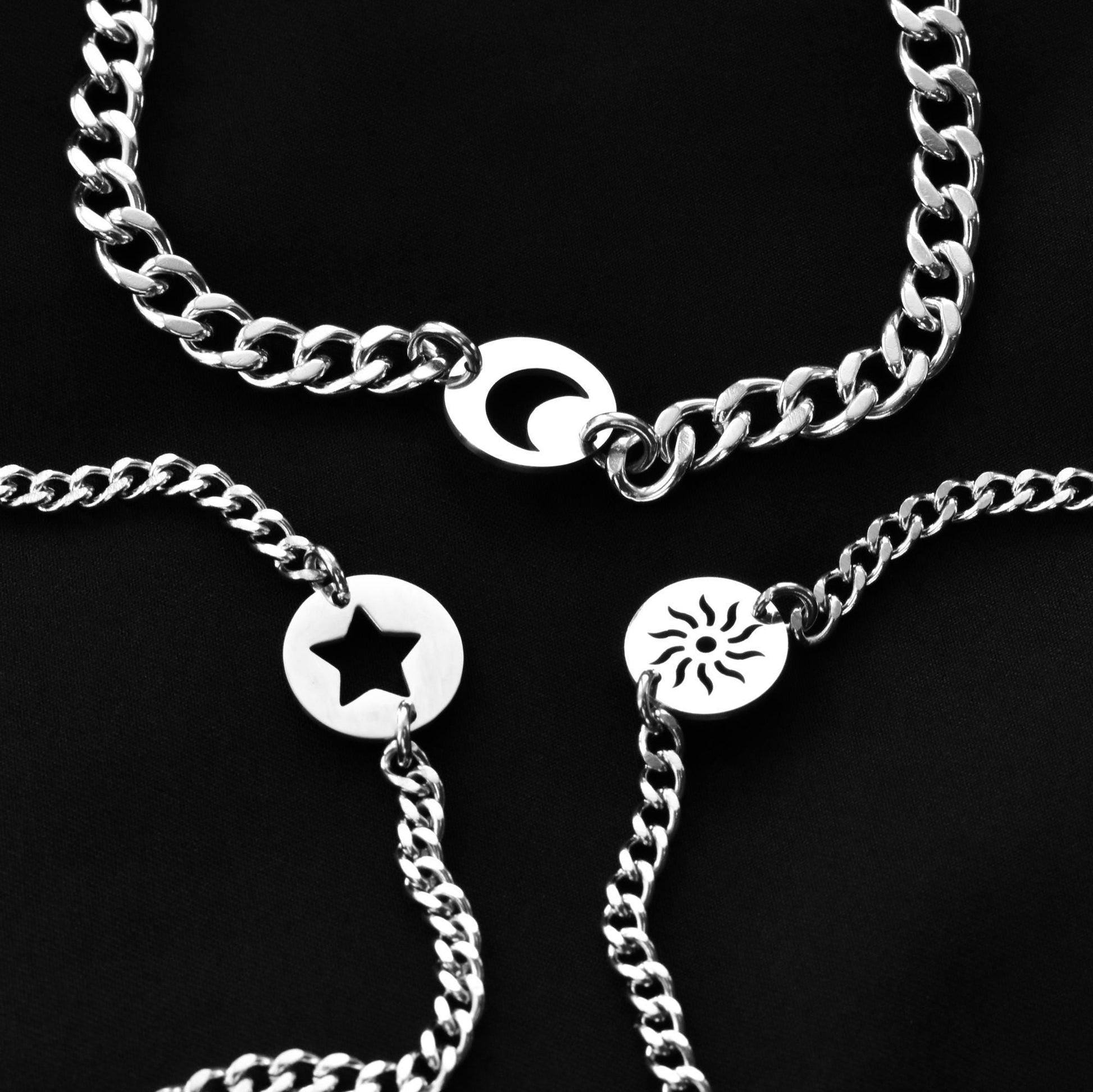 Couple Bracelets Moon, Sun, Star and Magnetic Heart | Matching Bracelets Set, Gift for Couples, Friendship, His and Hers Handmade Jewellry - LoveBrasleT - Couple Gift Store