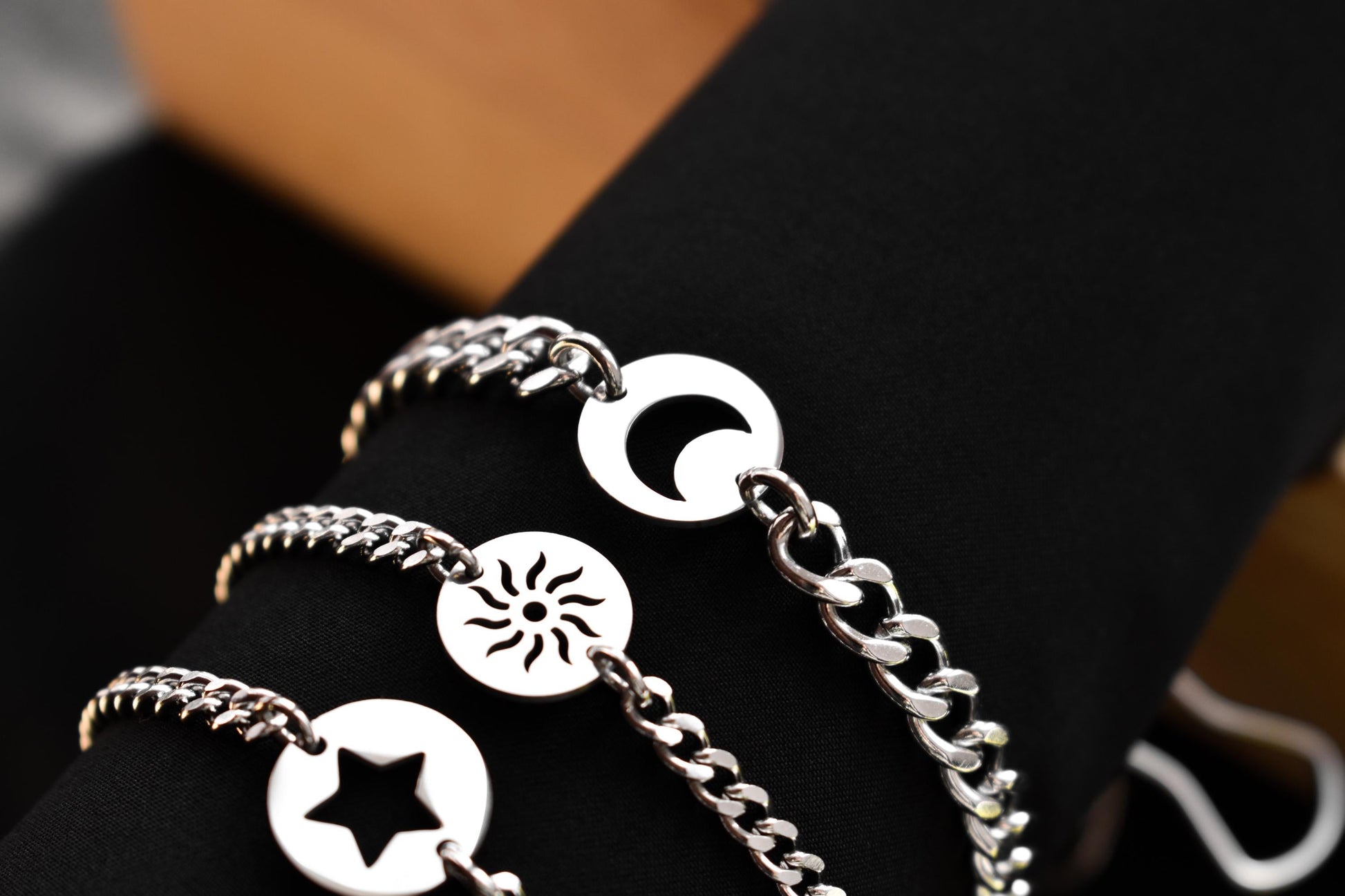 Couple Bracelets Moon, Sun, Star and Magnetic Heart | Matching Bracelets Set, Gift for Couples, Friendship, His and Hers Handmade Jewellry - LoveBrasleT - Couple Gift Store