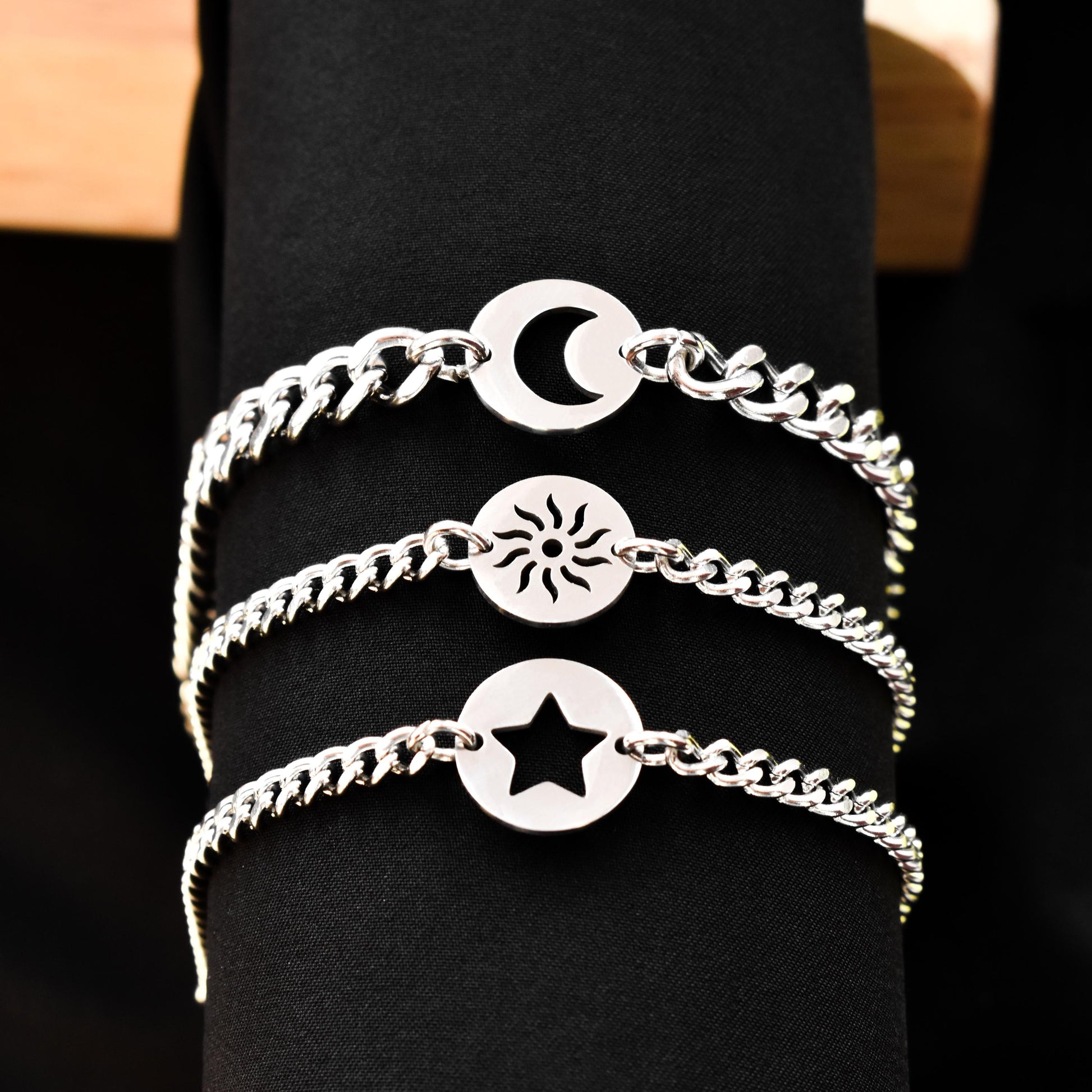 Couple Bracelets Moon, Sun, Star and Magnetic Heart | Matching Bracelets Set, Gift for Couples, Friendship, His and Hers Handmade Jewellry - LoveBrasleT - Couple Gift Store
