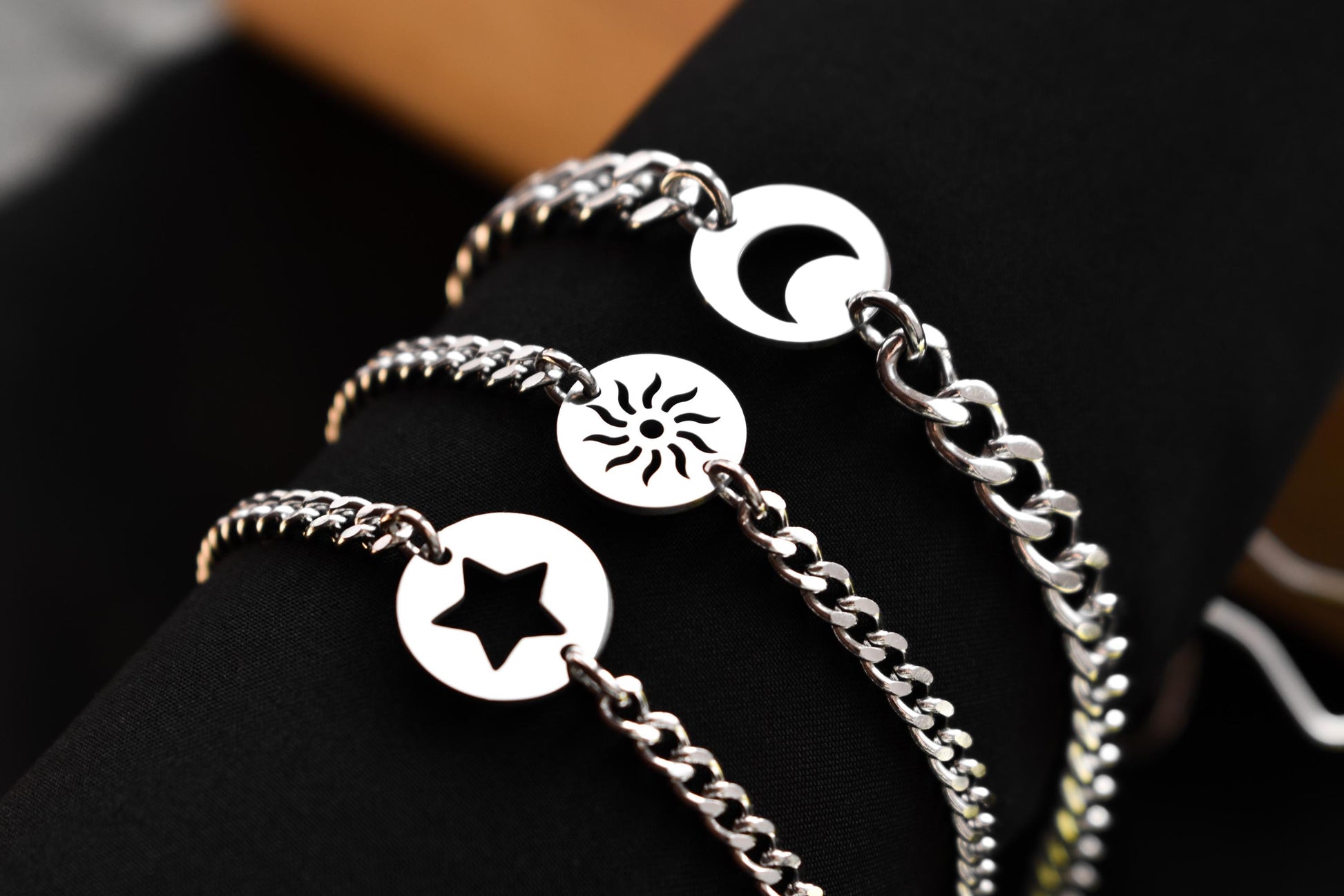 Couple Bracelets Moon, Sun, Star and Magnetic Heart | Matching Bracelets Set, Gift for Couples, Friendship, His and Hers Handmade Jewellry - LoveBrasleT - Couple Gift Store