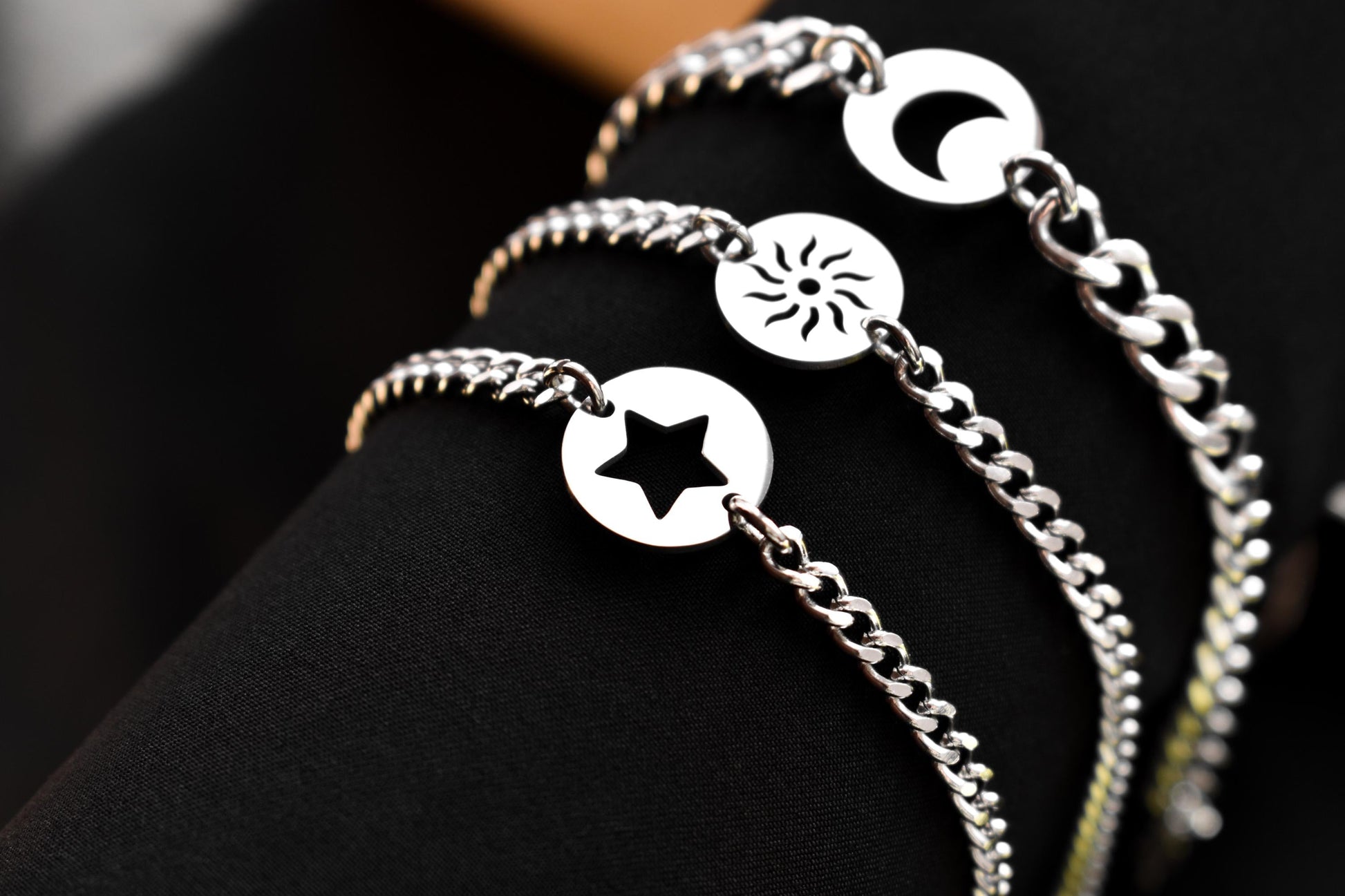 Couple Bracelets Moon, Sun, Star and Magnetic Heart | Matching Bracelets Set, Gift for Couples, Friendship, His and Hers Handmade Jewellry - LoveBrasleT - Couple Gift Store