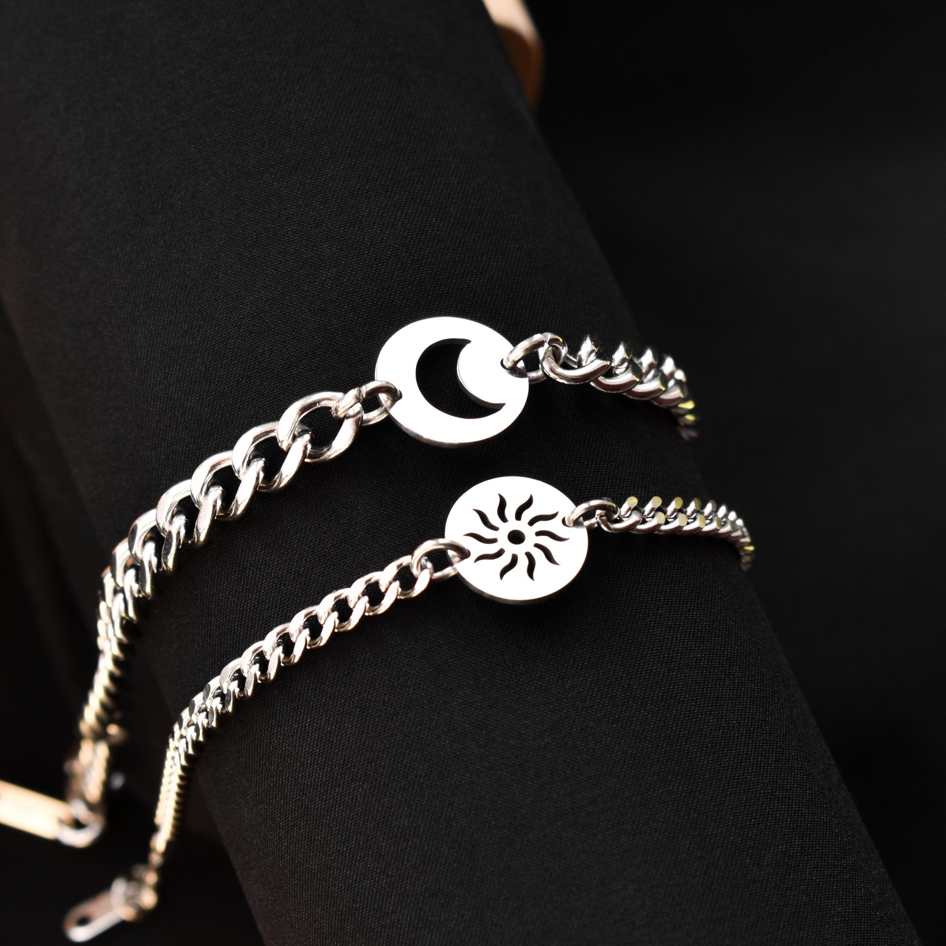 Couple Bracelets Moon, Sun, Star and Magnetic Heart | Matching Bracelets Set, Gift for Couples, Friendship, His and Hers Handmade Jewellry - LoveBrasleT - Couple Gift Store
