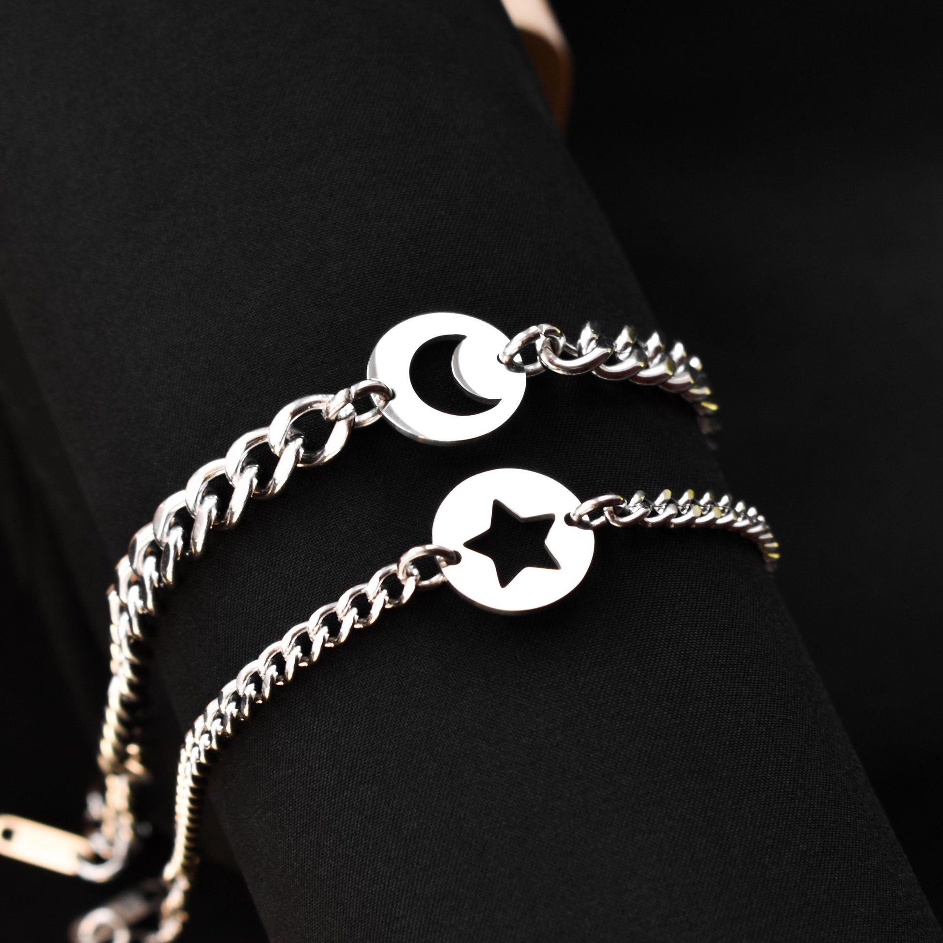 Couple Bracelets Moon, Sun, Star and Magnetic Heart | Matching Bracelets Set, Gift for Couples, Friendship, His and Hers Handmade Jewellry - LoveBrasleT - Couple Gift Store