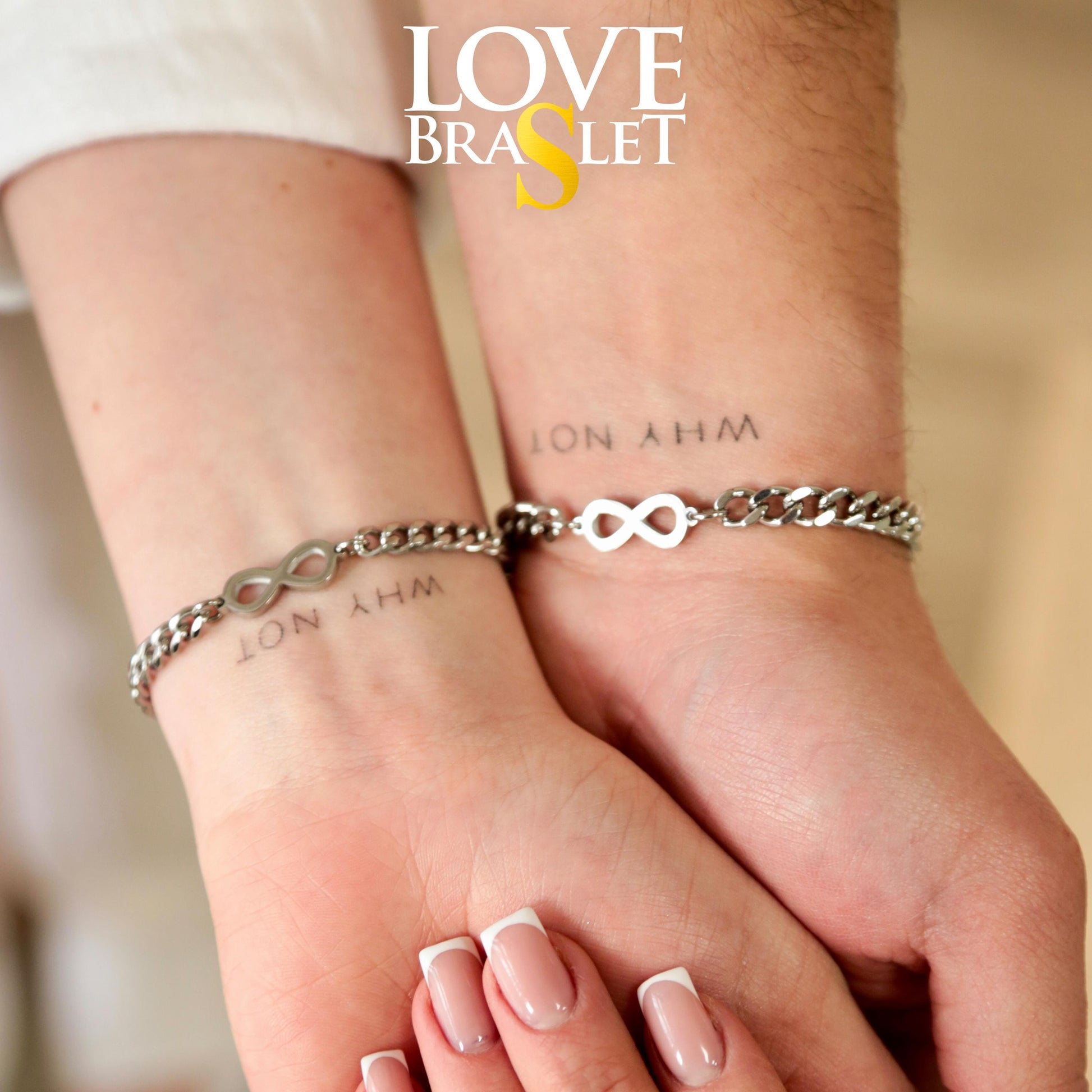 Couple Bracelets with Infinity Symbol, Set of 2 Couple Custom Bracelets, His and Her Bracelets, Matching Handmade Jewelry, Gift For Husband - LoveBrasleT - Couple Gift Store