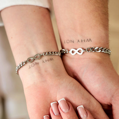 Couple Bracelets with Infinity Symbol, Set of 2 Couple Custom Bracelets, His and Her Bracelets, Matching Handmade Jewelry, Gift For Husband - LoveBrasleT – Matching Couples Gift Store