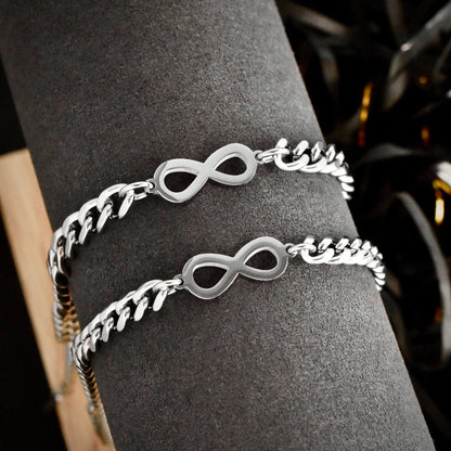 Couple Bracelets with Infinity Symbol, Set of 2 Handmade Matching Bracelet, Gift for Lovers, Couples, Friend, Husband, His and Her Jewelry - LoveBrasleT - Couple Gift Store