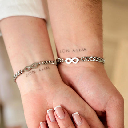 Couple Bracelets with Infinity Symbol, Set of 2 Handmade Matching Bracelet, Gift for Lovers, Couples, Friend, Husband, His and Her Jewelry - LoveBrasleT - Couple Gift Store