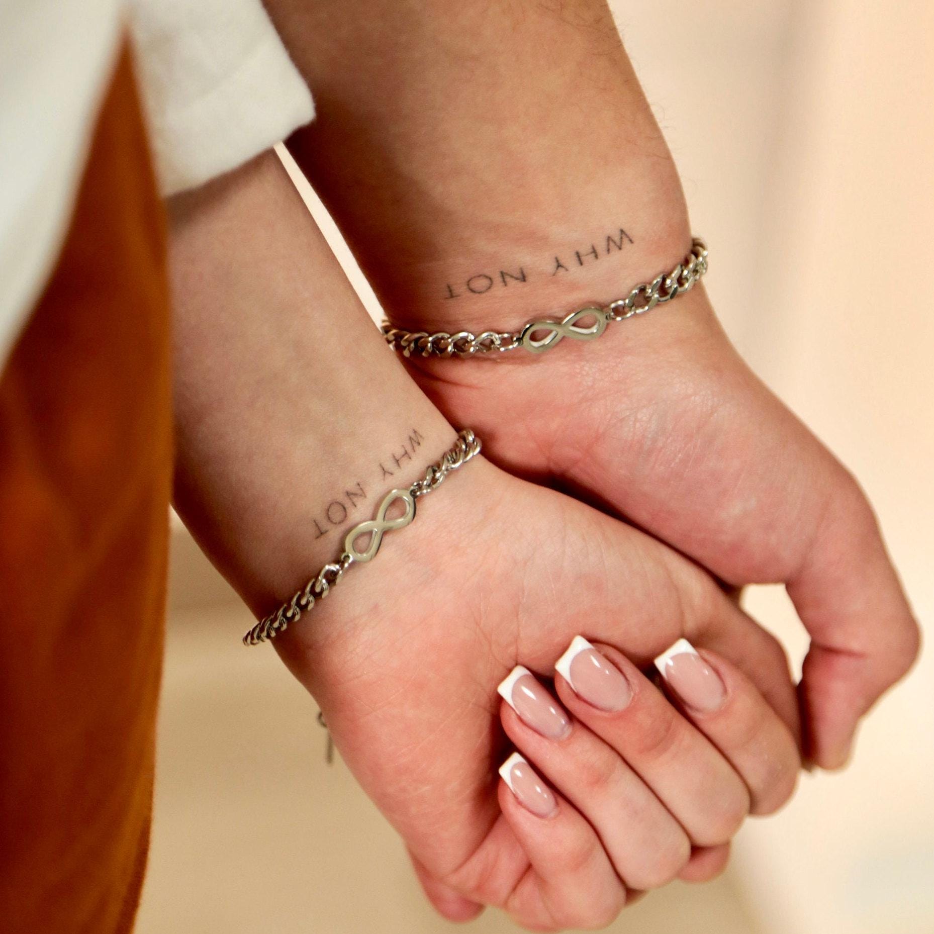 Couple Bracelets with Infinity Symbol, Set of 2 Handmade Matching Bracelet, Gift for Lovers, Couples, Friend, Husband, His and Her Jewelry - LoveBrasleT - Couple Gift Store