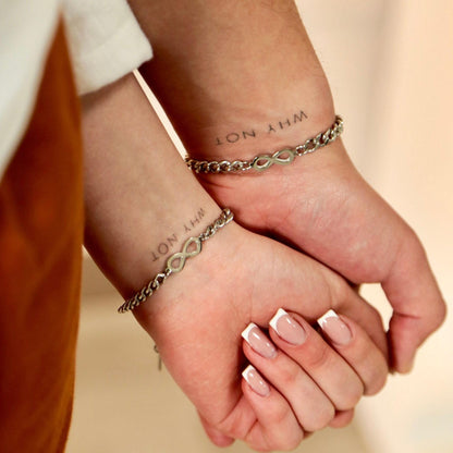 Couple Bracelets with Infinity Symbol, Set of 2 Handmade Matching Bracelet, Gift for Lovers, Couples, Friend, Husband, His and Her Jewelry - LoveBrasleT - Couple Gift Store