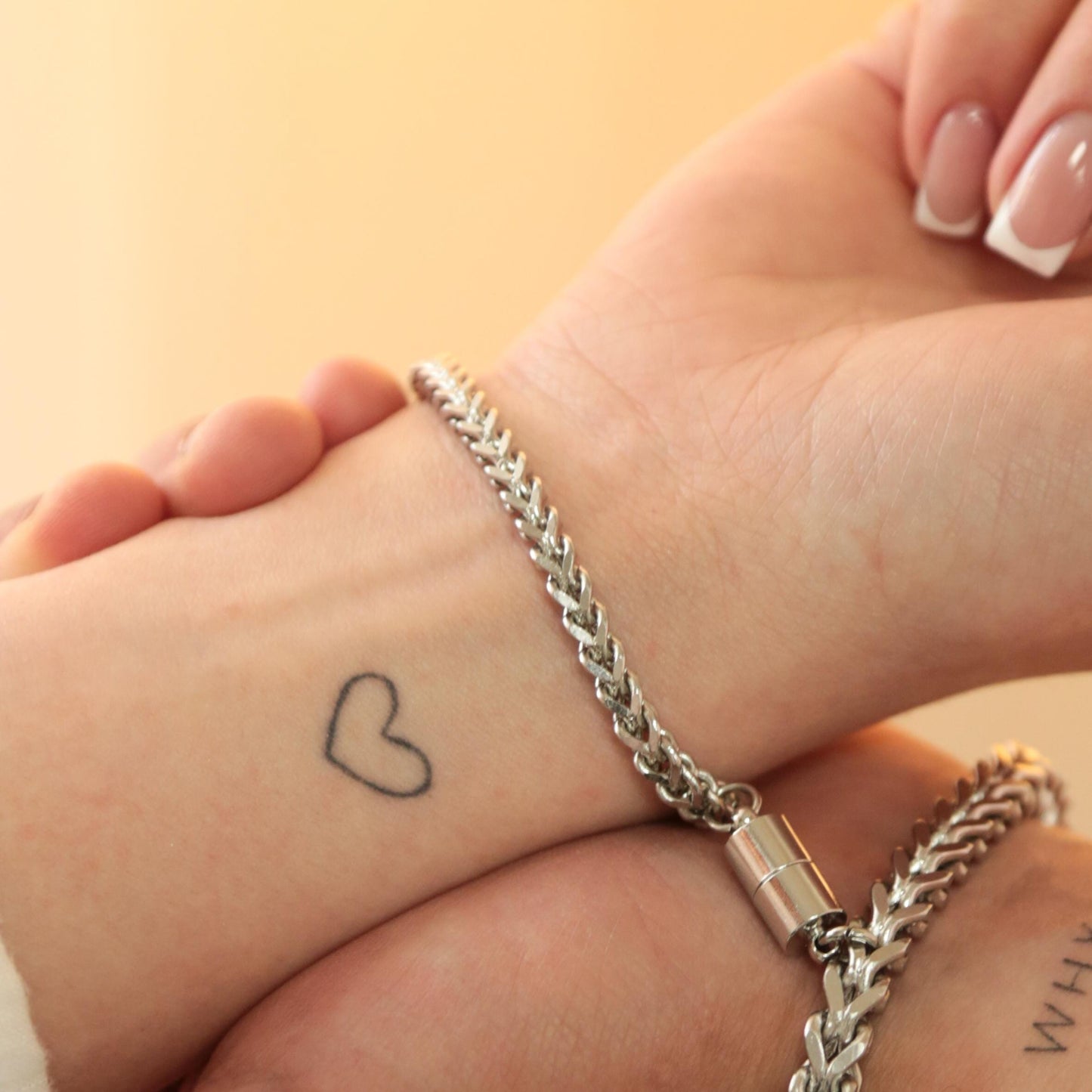Couple Bracelets with Magnets Cylinder, Matching Bracelets Set Of 2, Couple Jewelry, Magnetic Chain Bracelets, Handmade Gift for Her or Him - LoveBrasleT - Couple Gift Store