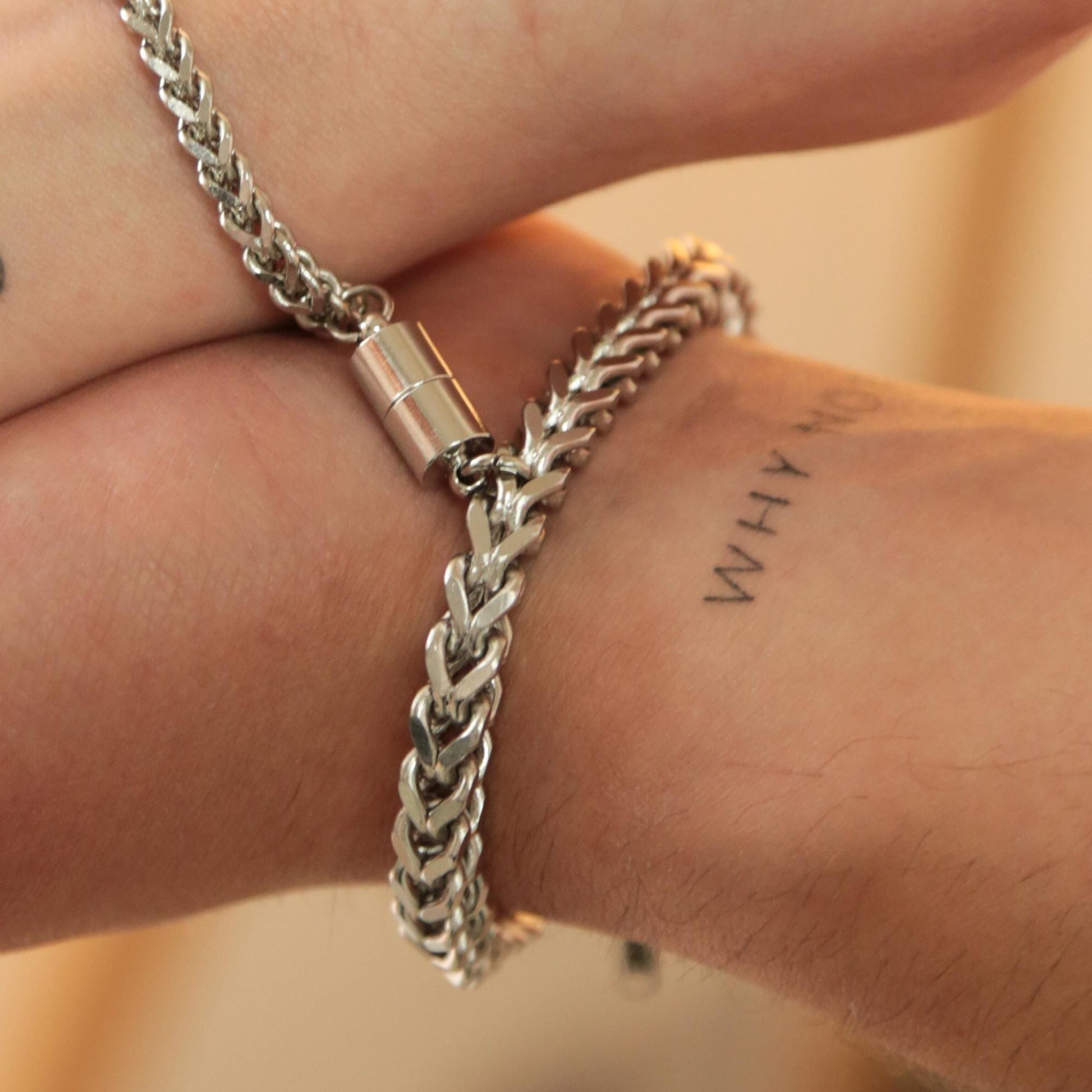 Couple Bracelets with Magnets Cylinder, Matching Bracelets Set Of 2, Couple Jewelry, Magnetic Chain Bracelets, Handmade Gift for Her or Him - LoveBrasleT - Couple Gift Store