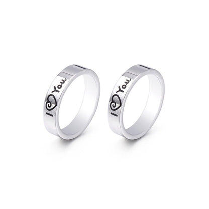 Couple Rings "I love you" engraving, Matching Gift for Couples, Lovers, boyfriend, girlfriend, Set of 2 Friendship - relationship ring set - LoveBrasleT - Couple Gift Store