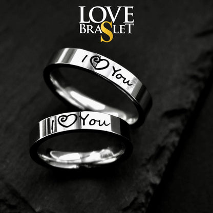 Couple Rings "I love you" engraving, Matching Gift for Couples, Lovers, boyfriend, girlfriend, Set of 2 Friendship - relationship ring set - LoveBrasleT - Couple Gift Store