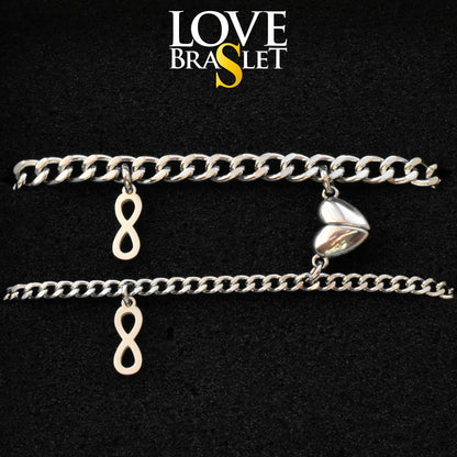 Couples Bracelet charms Infinity Symbols and Magnetic Heart, Gift Matching Bracelets, Relationship, Husband Wife, His & Hers Jewelry, BFF - LoveBrasleT - Couple Gift Store