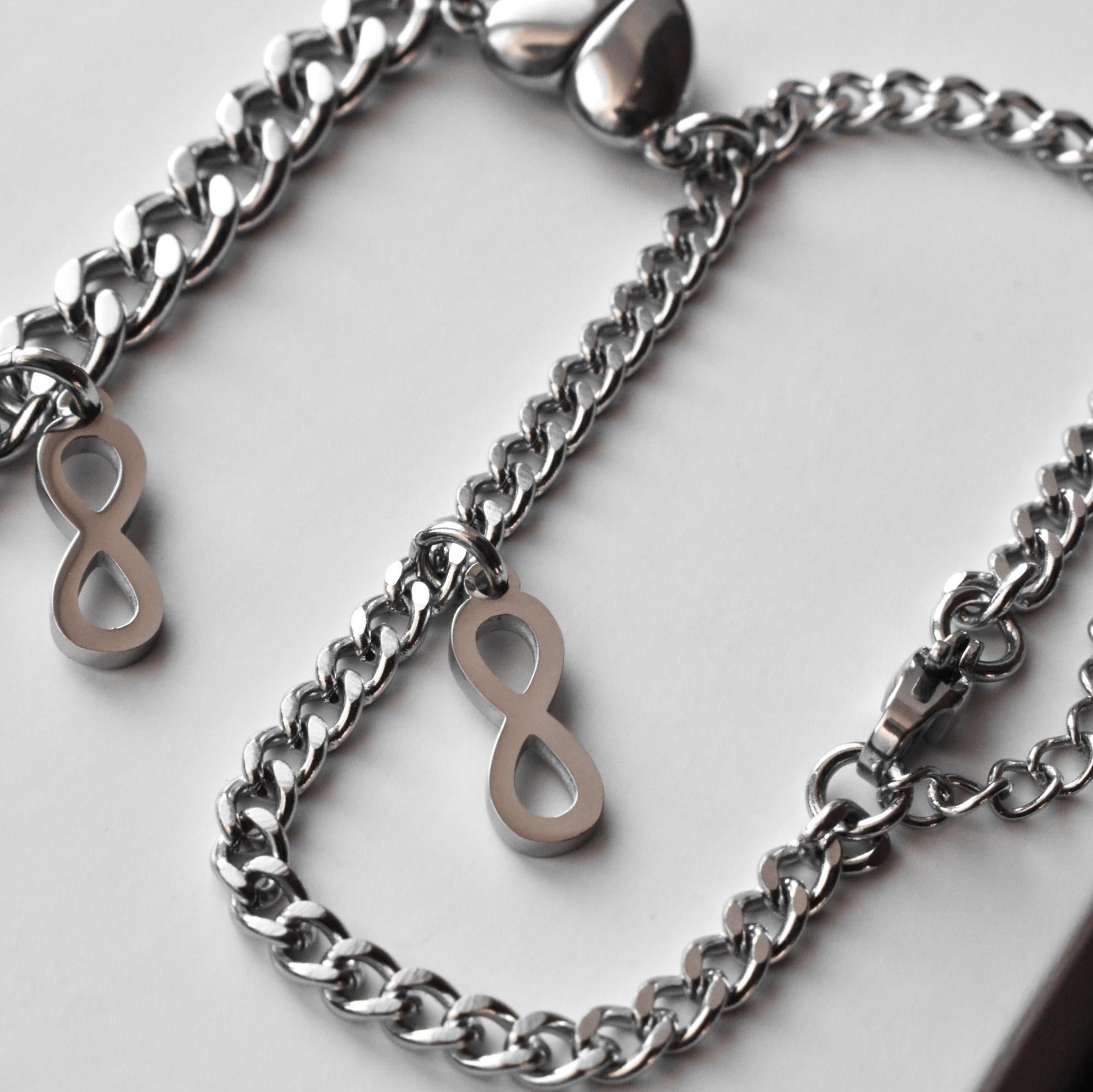 Couples Bracelet charms Infinity Symbols and Magnetic Heart, Gift Matching Bracelets, Relationship, Husband Wife, His & Hers Jewelry, BFF - LoveBrasleT - Couple Gift Store