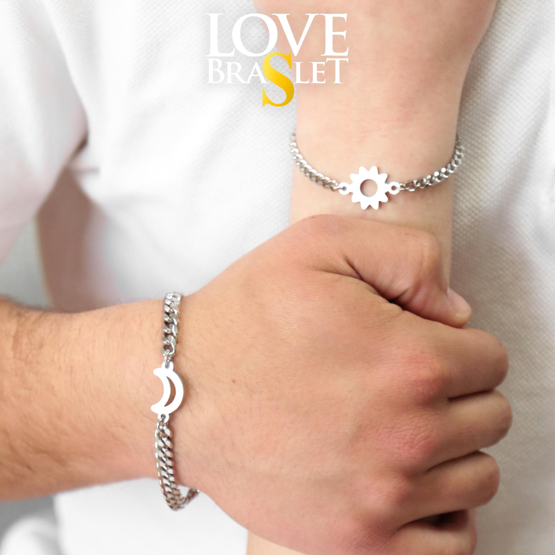 Couples Bracelets with Sun and Moon connectors, His and Hers Bracelets, Set of 2 Handmade matching Bracelets, Best gifts for Him and Her - LoveBrasleT - Couple Gift Store