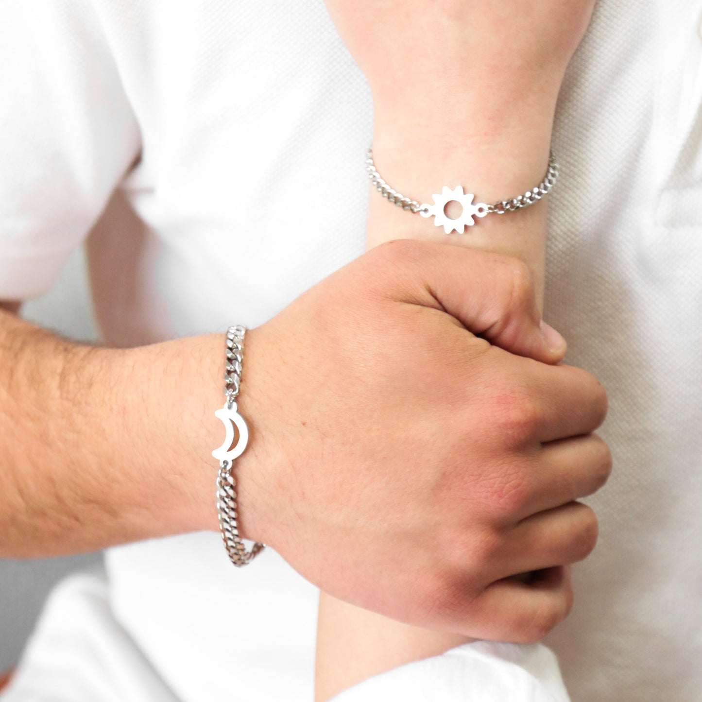 Couples Bracelets with Sun and Moon connectors, His and Hers Bracelets, Set of 2 Handmade matching Bracelets, Best gifts for Him and Her - LoveBrasleT – Matching Couples Gift Store