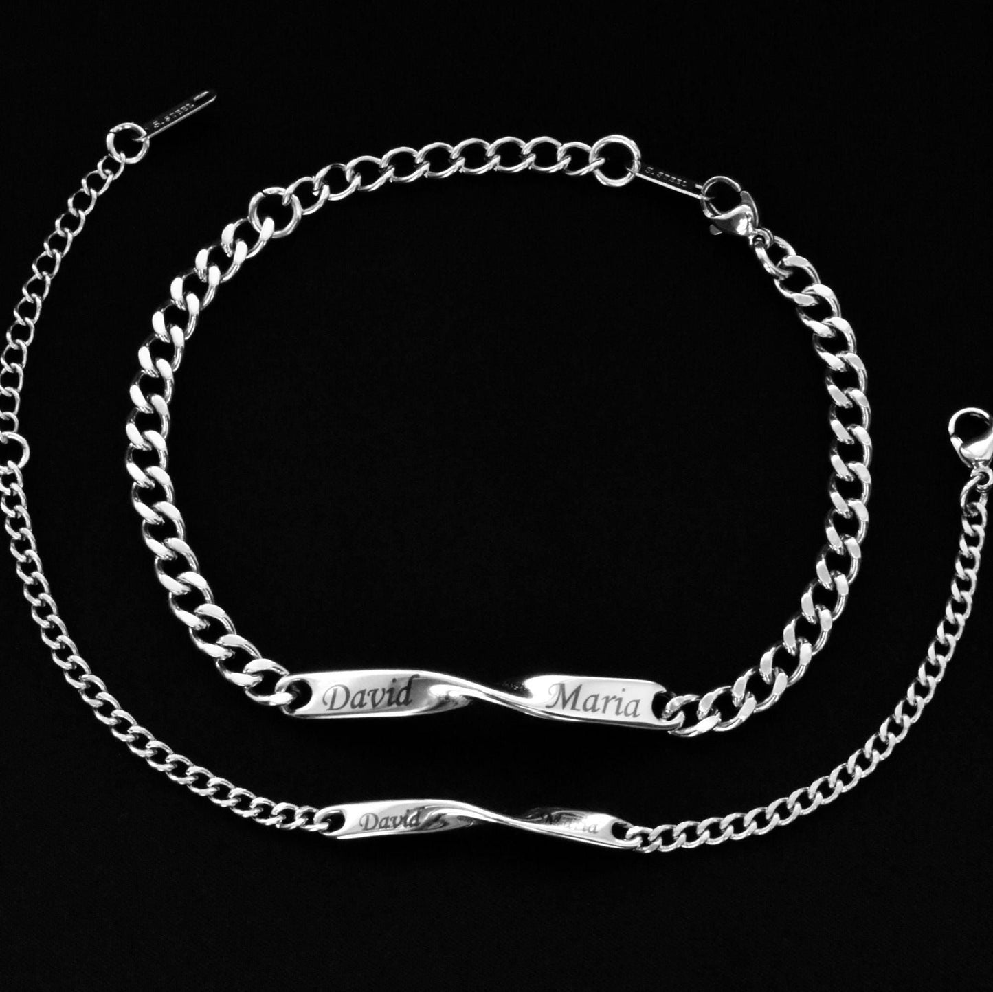Custom Couple Bracelets, Personalized Name Matching Bracelet For Couple, Friendship Engraved Bracelets, Gift For Couples, Gift for Husband - LoveBrasleT - Couple Gift Store