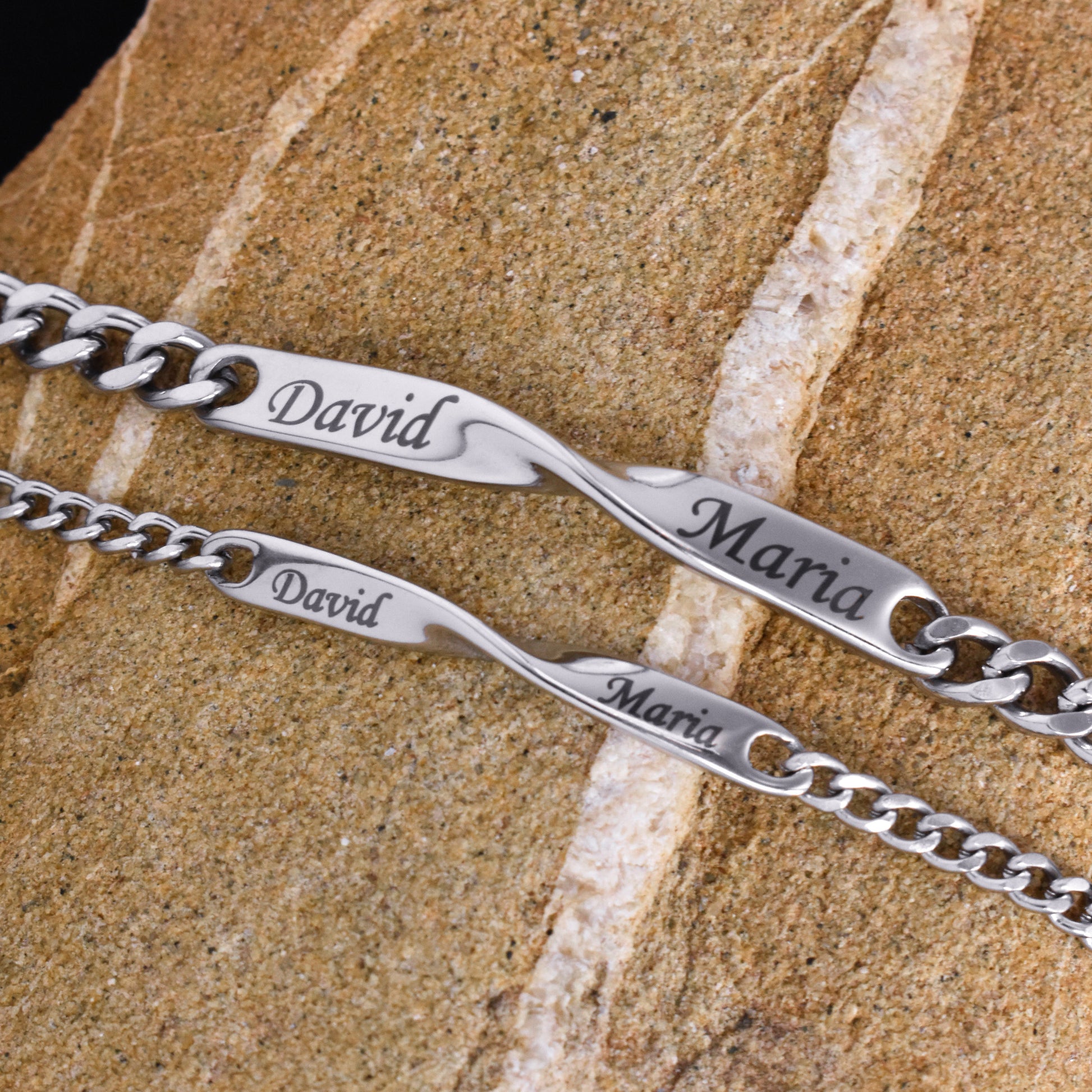 Custom Couple Bracelets, Personalized Name Matching Bracelet For Couple, Friendship Engraved Bracelets, Gift For Couples, Gift for Husband - LoveBrasleT – Matching Couples Gift Store
