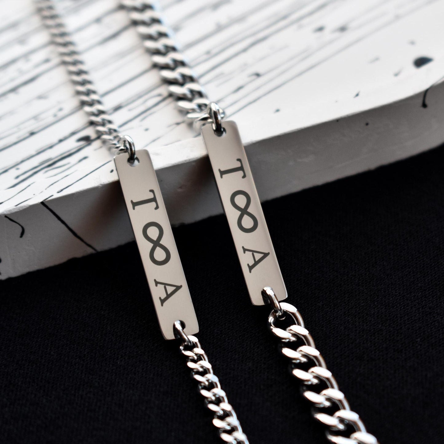 Custom Engraved Initials Couple Bracelets, Personalized Matching Bracelet for Him and Her, Couple Gifts, Handcrafted His and Hers Jewelry - LoveBrasleT - Couple Gift Store