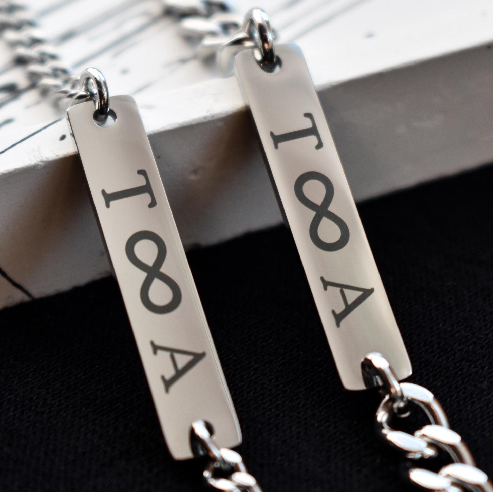 Custom Engraved Initials Couple Bracelets, Personalized Matching Bracelet for Him and Her, Couple Gifts, Handcrafted His and Hers Jewelry - LoveBrasleT - Couple Gift Store