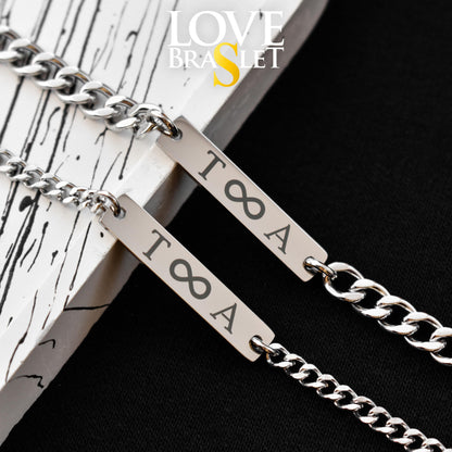 Custom Engraved Initials Couple Bracelets, Personalized Matching Bracelet for Him and Her, Couple Gifts, Handcrafted His and Hers Jewelry - LoveBrasleT - Couple Gift Store