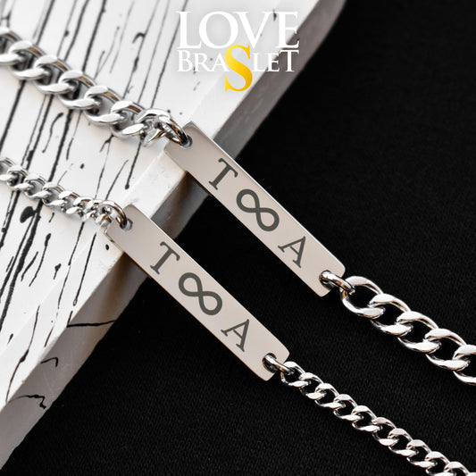 Custom Engraved Initials Couple Bracelets, Personalized Matching Bracelet for Him and Her, Couple Gifts, Handcrafted His and Hers Jewelry - LoveBrasleT - Couple Gift Store