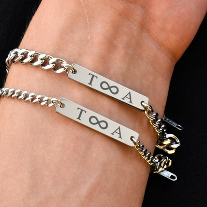 Custom Engraved Initials Couple Bracelets, Personalized Matching Bracelet for Him and Her, Couple Gifts, Handcrafted His and Hers Jewelry - LoveBrasleT - Couple Gift Store