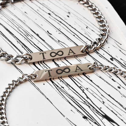 Custom Engraved Initials Couple Bracelets, Personalized Matching Bracelet for Him and Her, Couple Gifts, Handcrafted His and Hers Jewelry - LoveBrasleT - Couple Gift Store