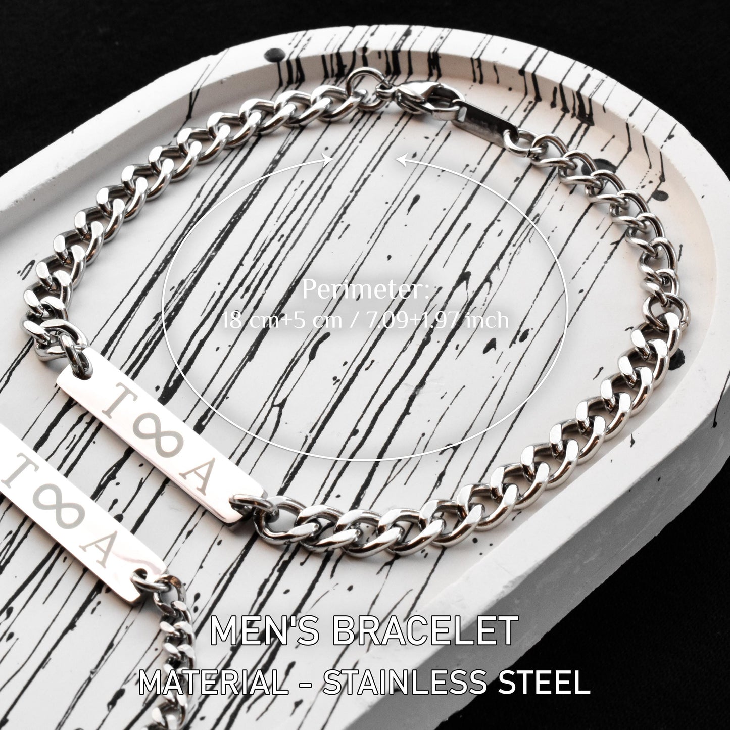 Custom Engraved Initials Couple Bracelets, Personalized Matching Bracelet for Him and Her, Couple Gifts, Handcrafted His and Hers Jewelry - LoveBrasleT - Couple Gift Store